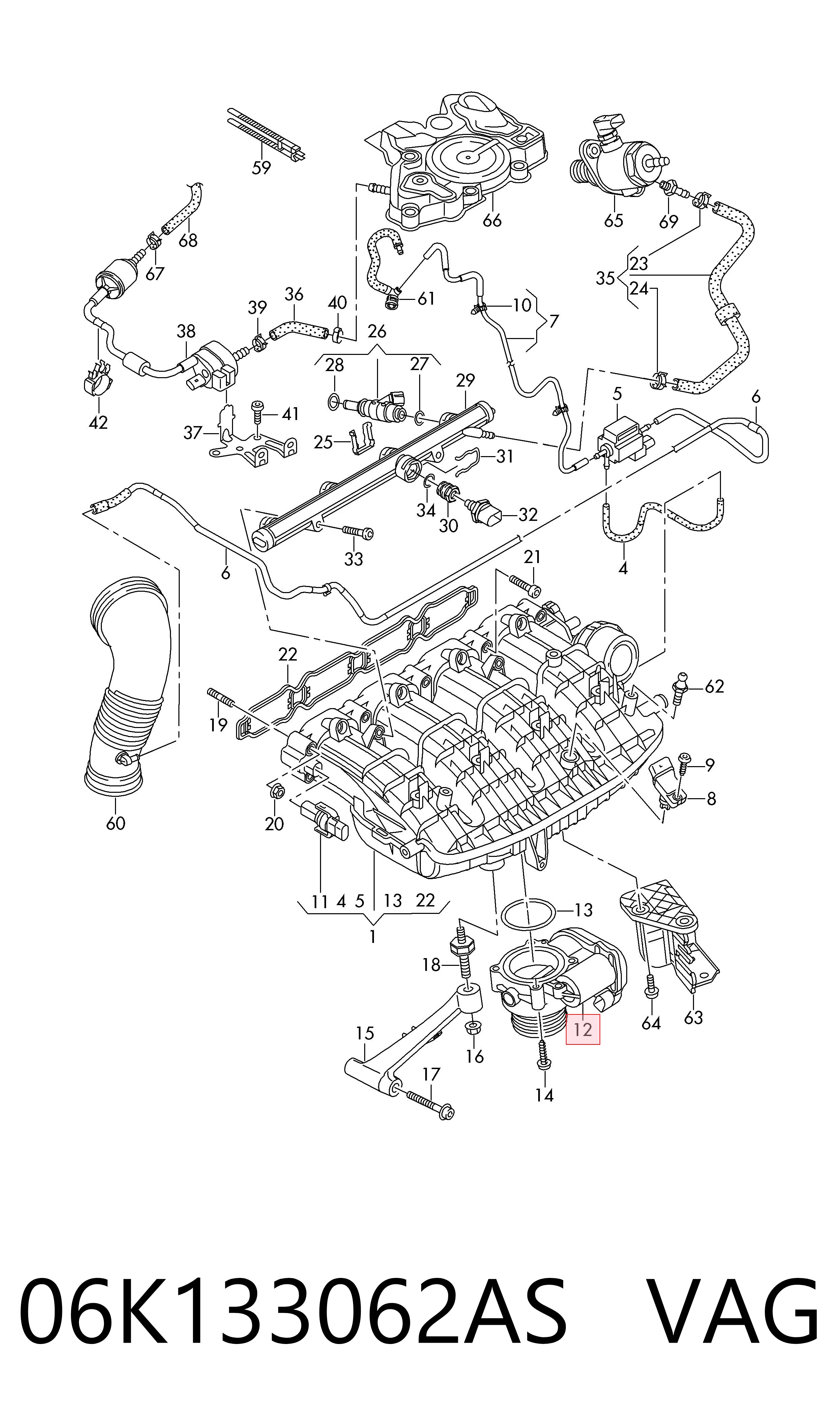 Przepustnica, komplet do Volkswagen Touareg III CR7, RC8
