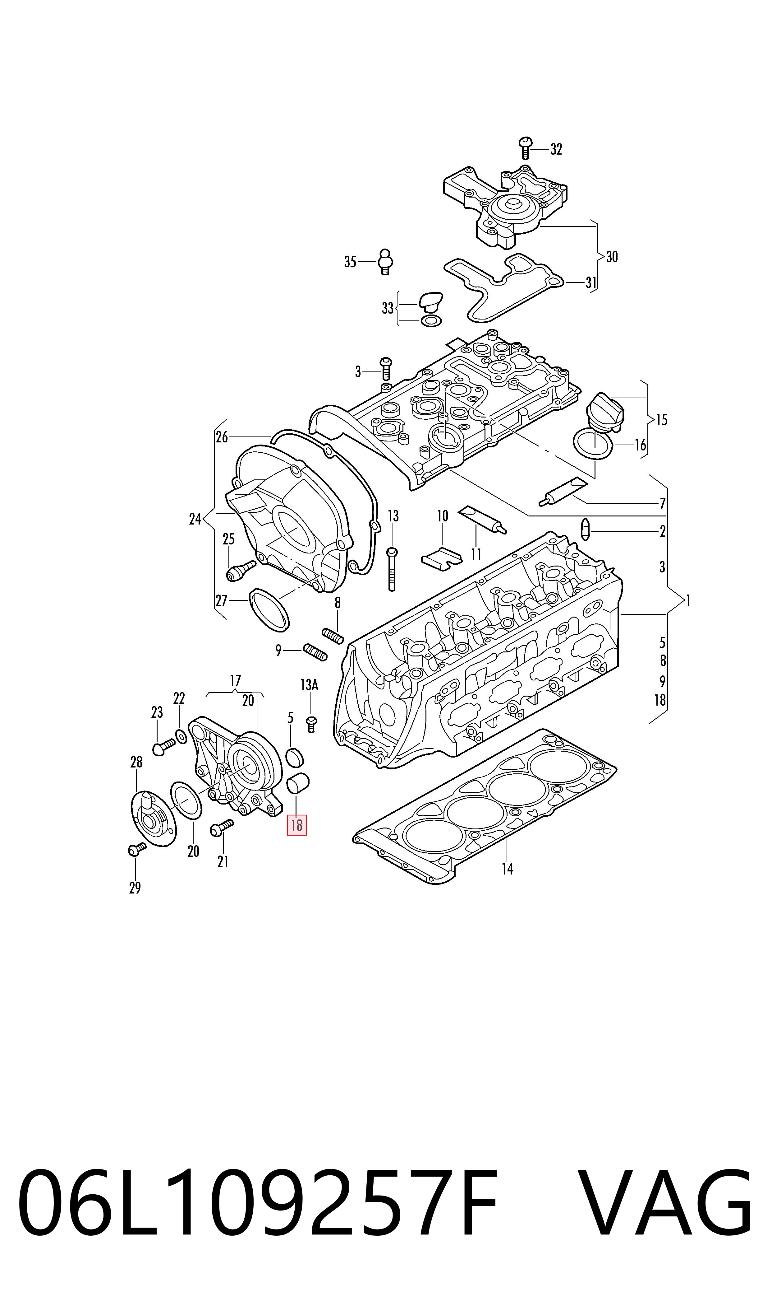 Zawór elektromagnetyczny faz rozrządu 06L109257F VAG