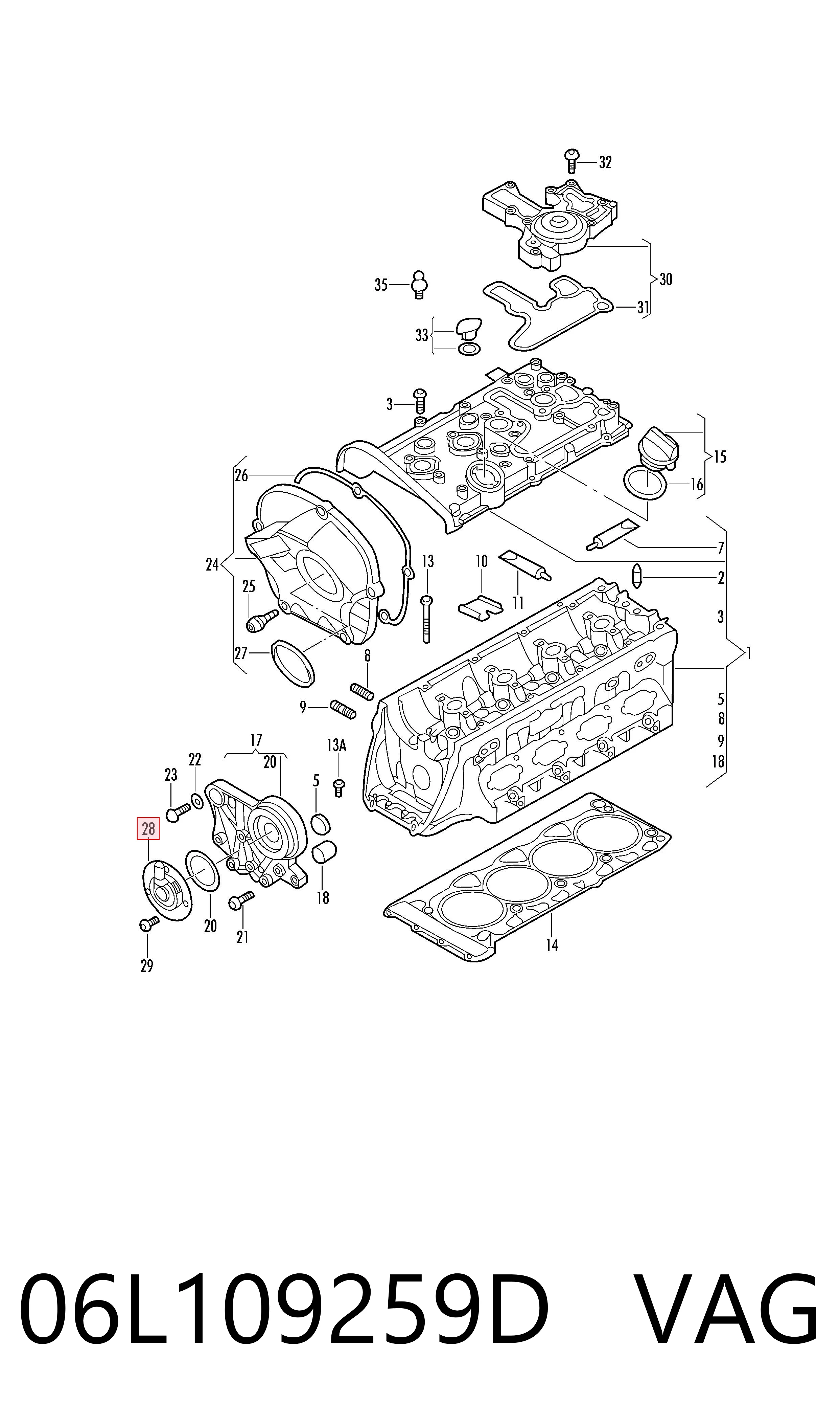 Do koszyka 06L109259D VAG Zawór elektromagnetyczny faz rozrządu