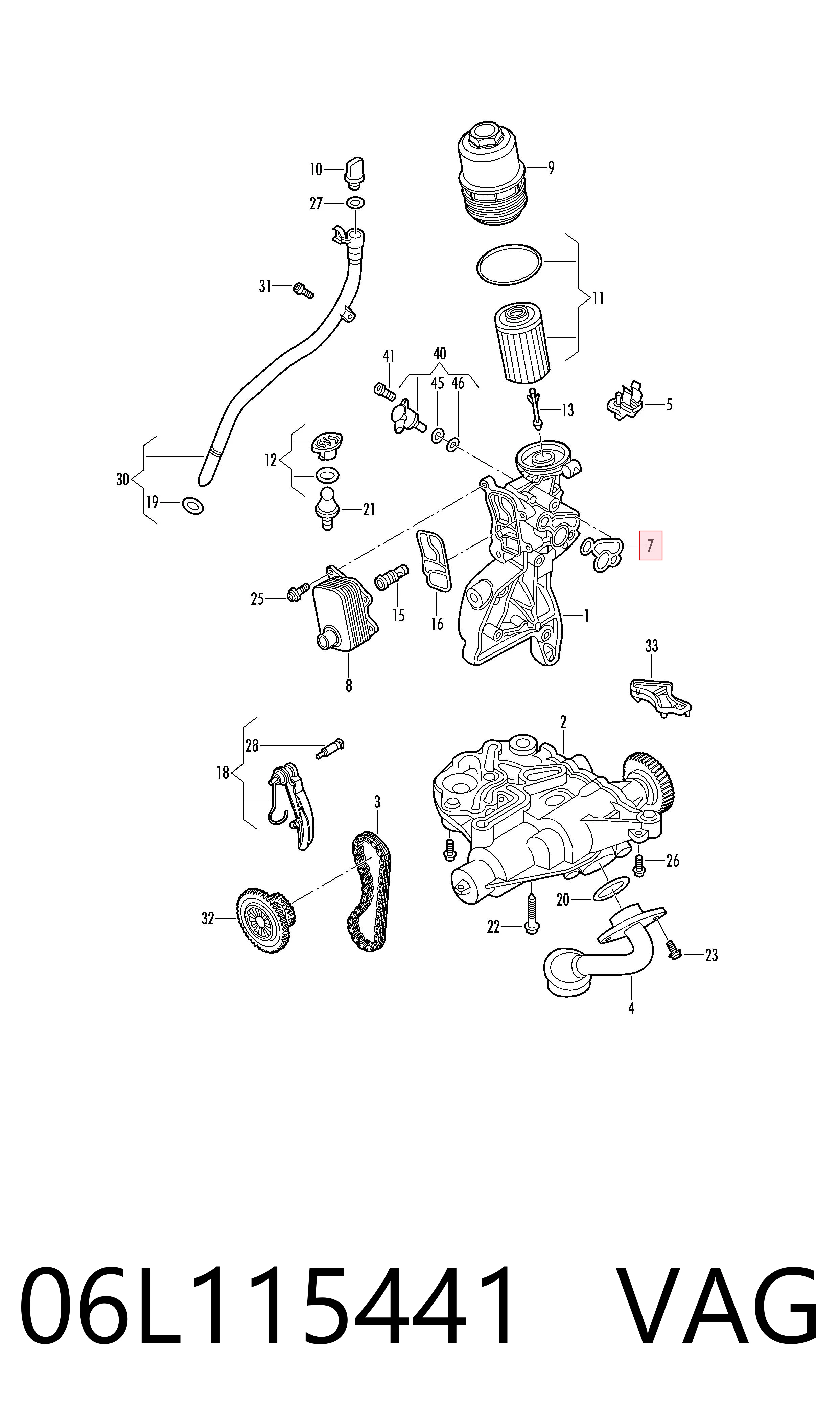 06L115441 VAG Uszczelka adaptera filtra oleju