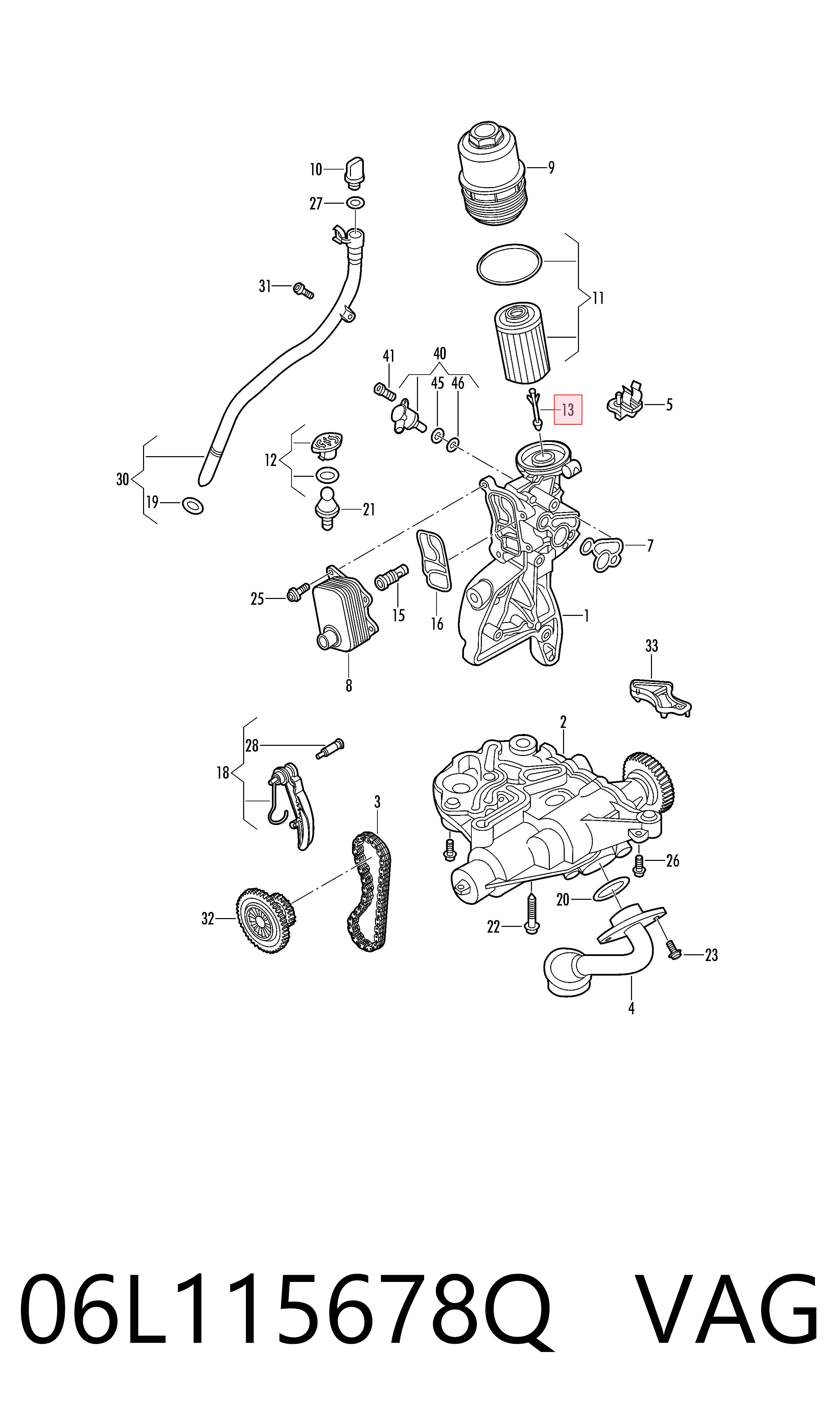 06L115678Q VAG Rurka filtra olejowego