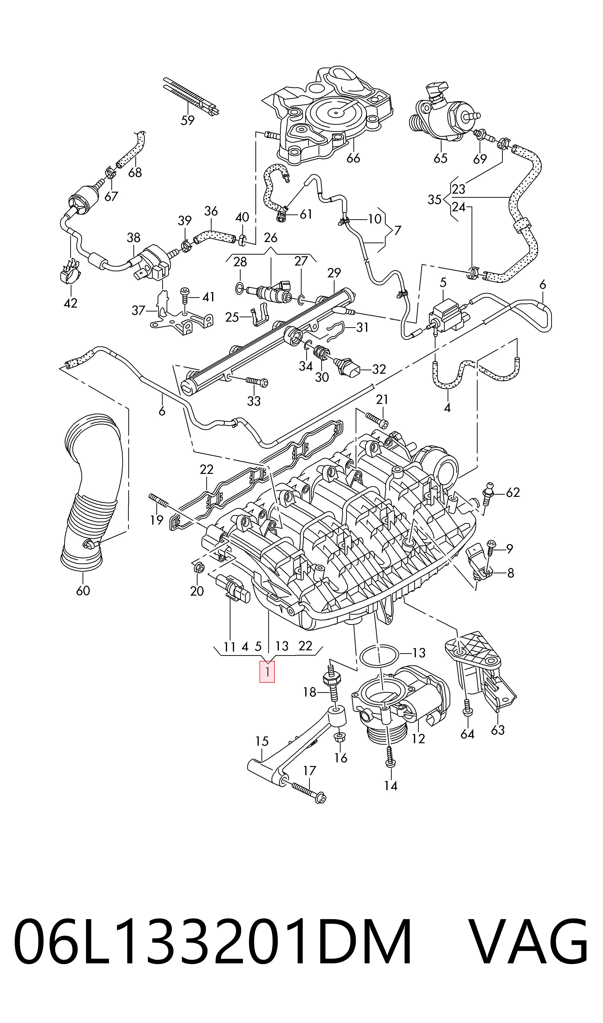 06L133201DM VAG Kolektor ssący