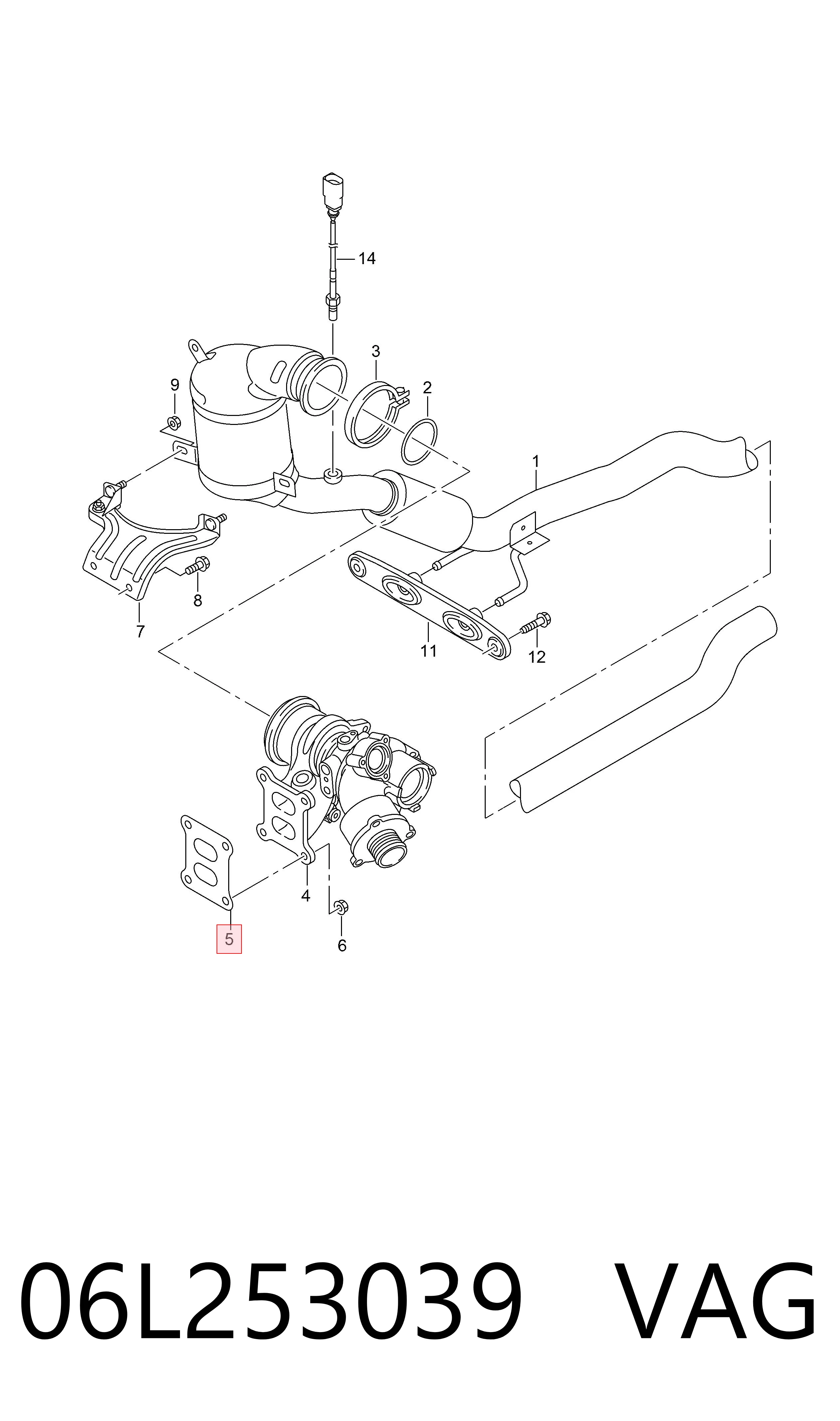 Uszczelka turbiny spalin, wlot VAG 06L253039 cena, od 7,75 USD
