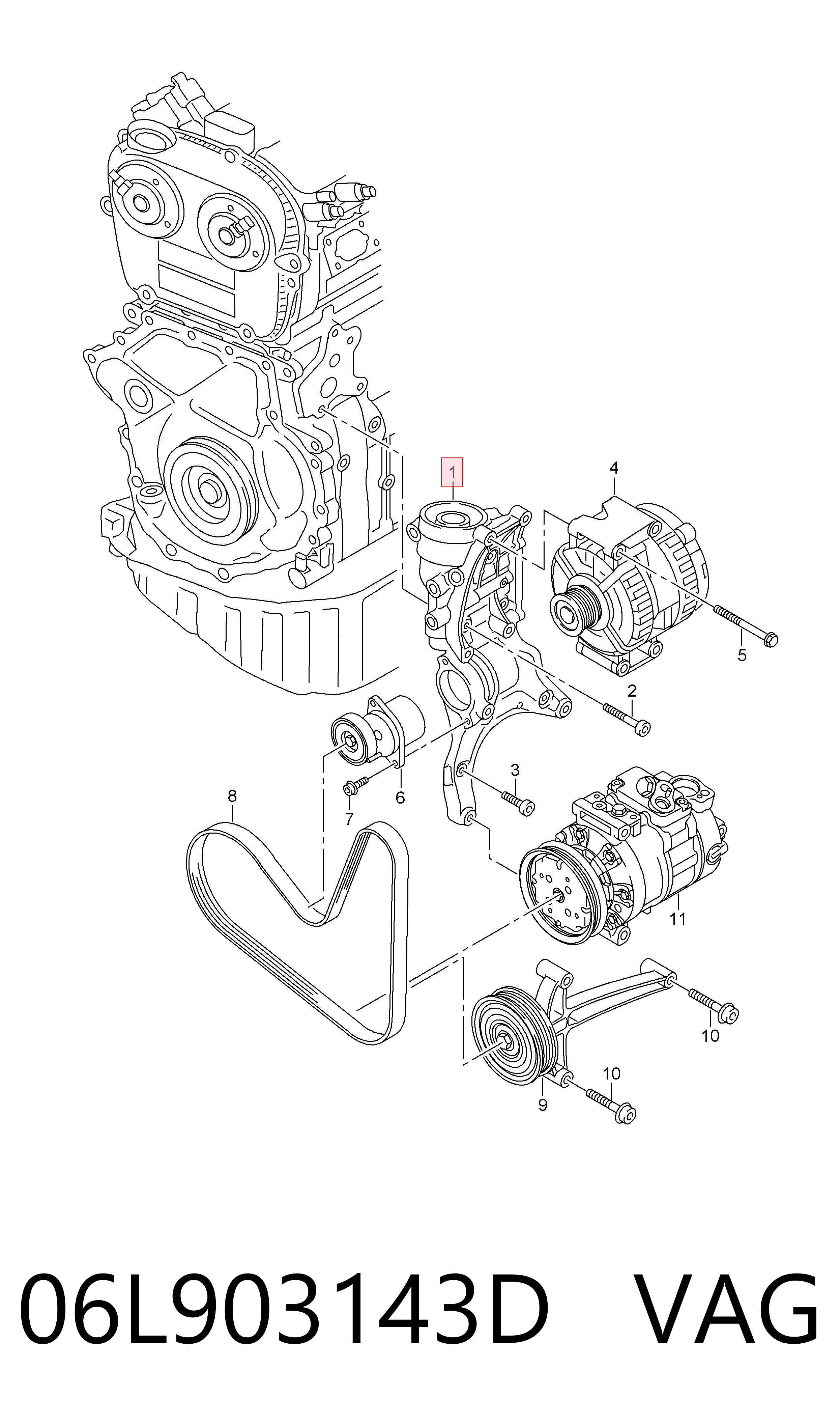 Wspornik alternatora do Volkswagen Golf VIII CD1, DA1