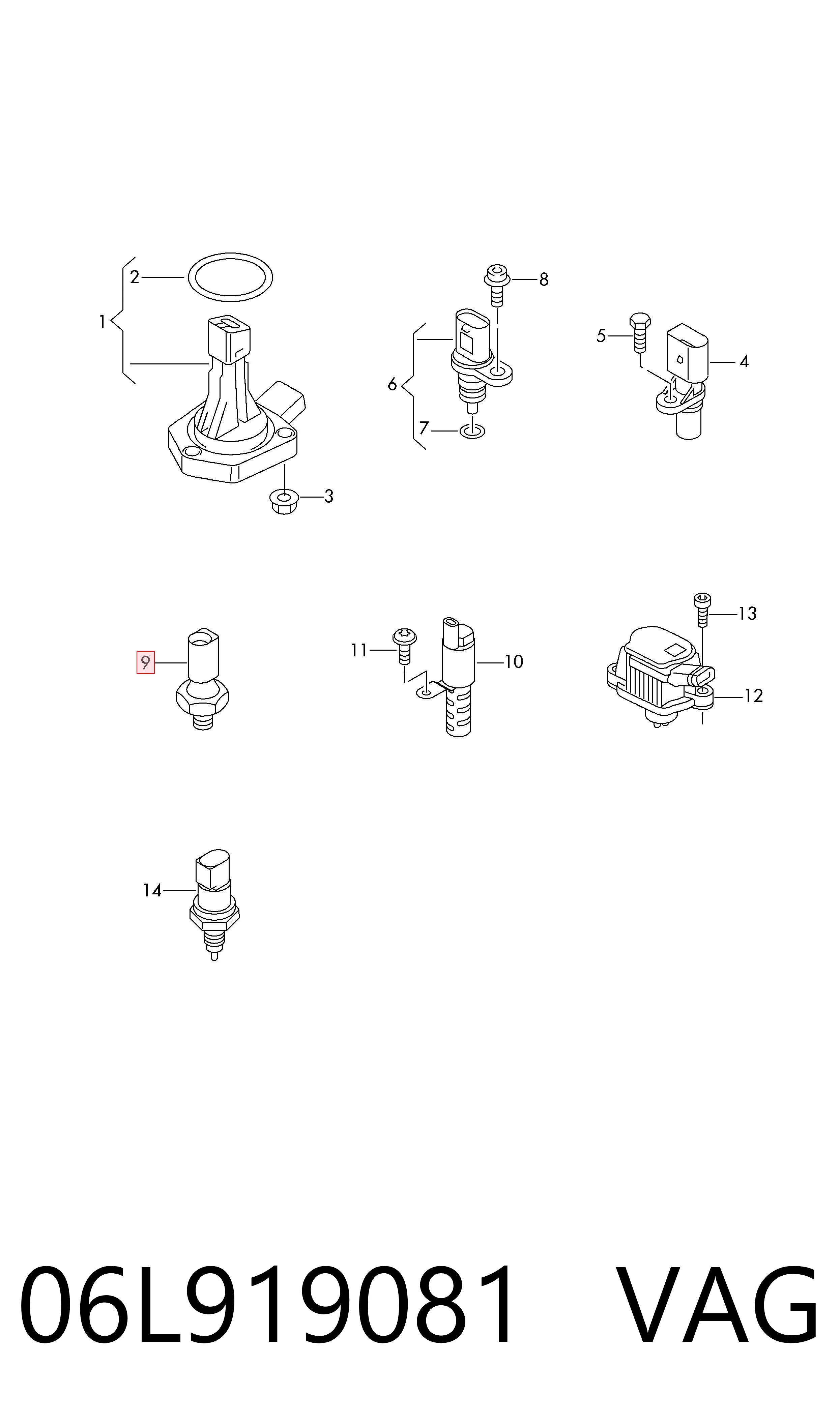 06L919081 VAG Czujnik ciśnienia oleju