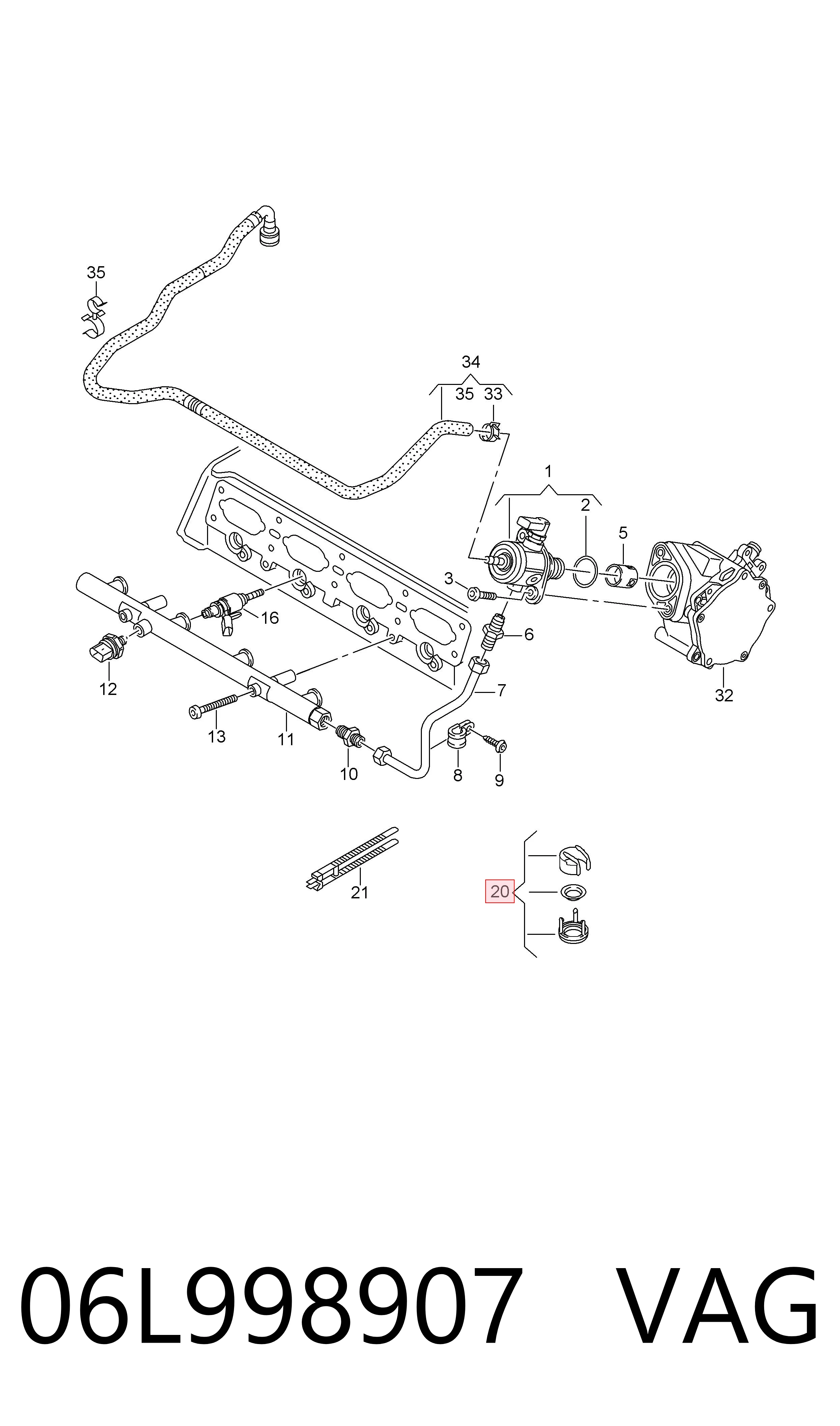 Zestaw naprawczy wtryskiwacza do Volkswagen Golf VIII CD1, DA1