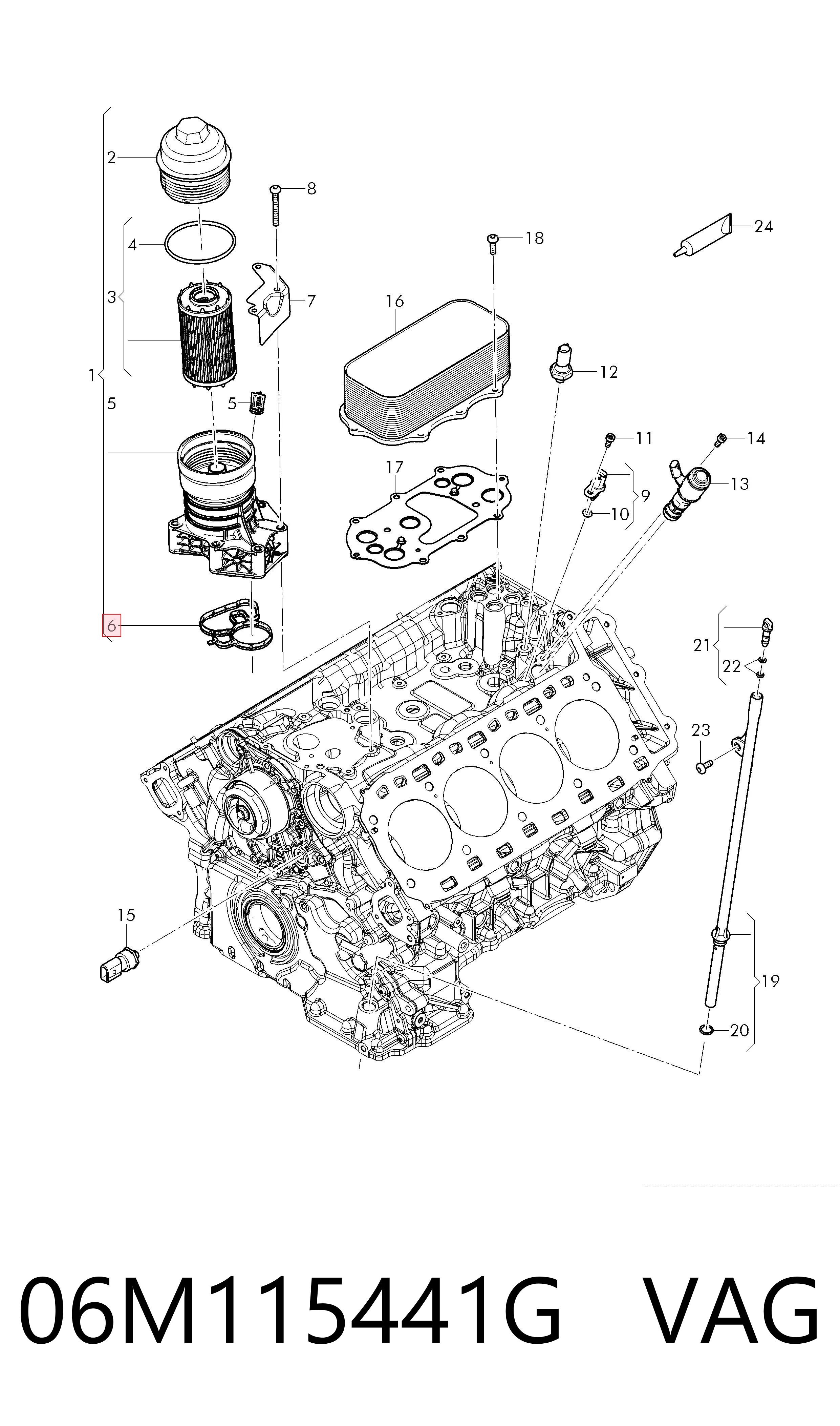 06M115441G VAG Uszczelka adaptera filtra oleju