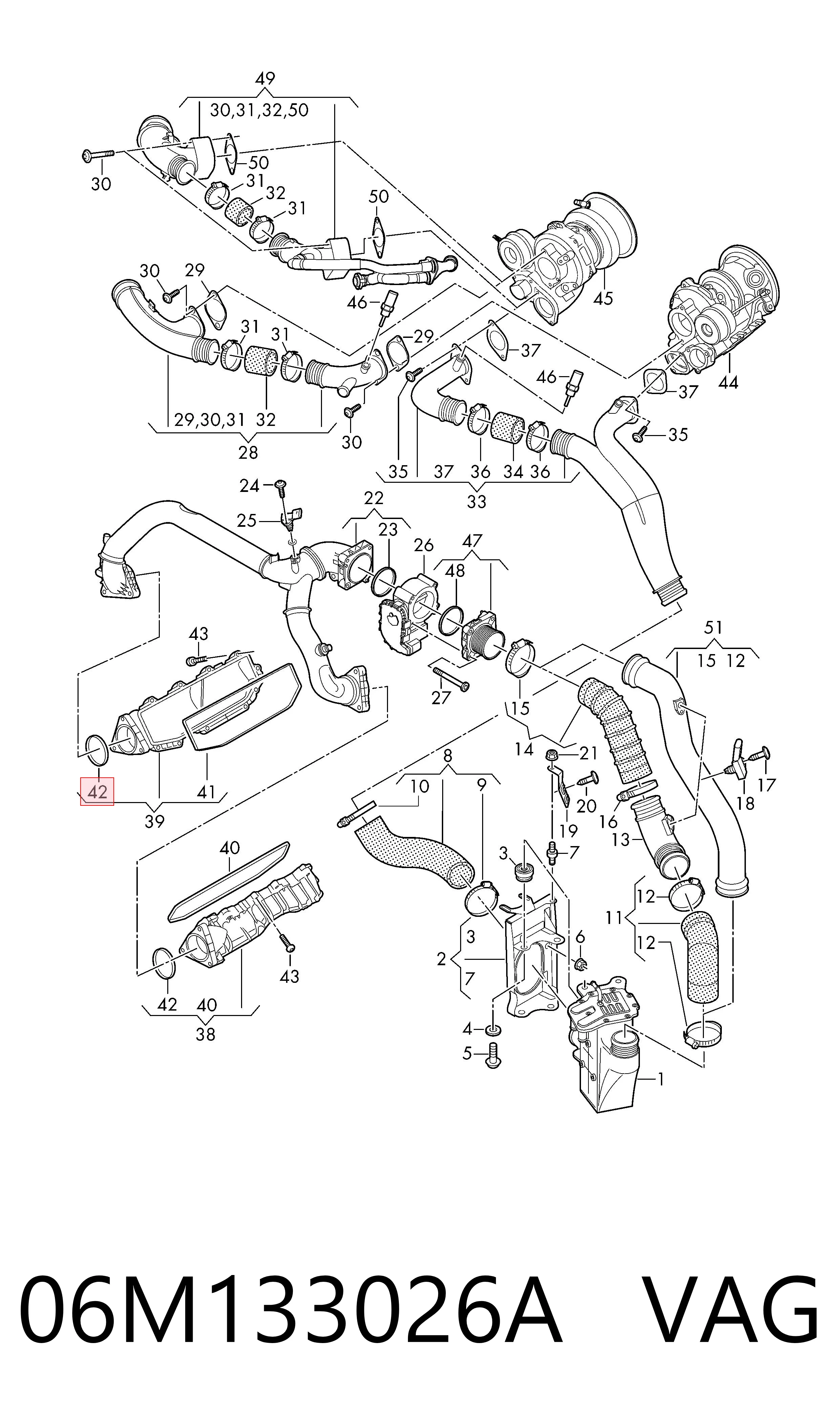 Uszczelka (podkładka) rurki intercoolera VAG 06M133026A cena, od 18,07 USD