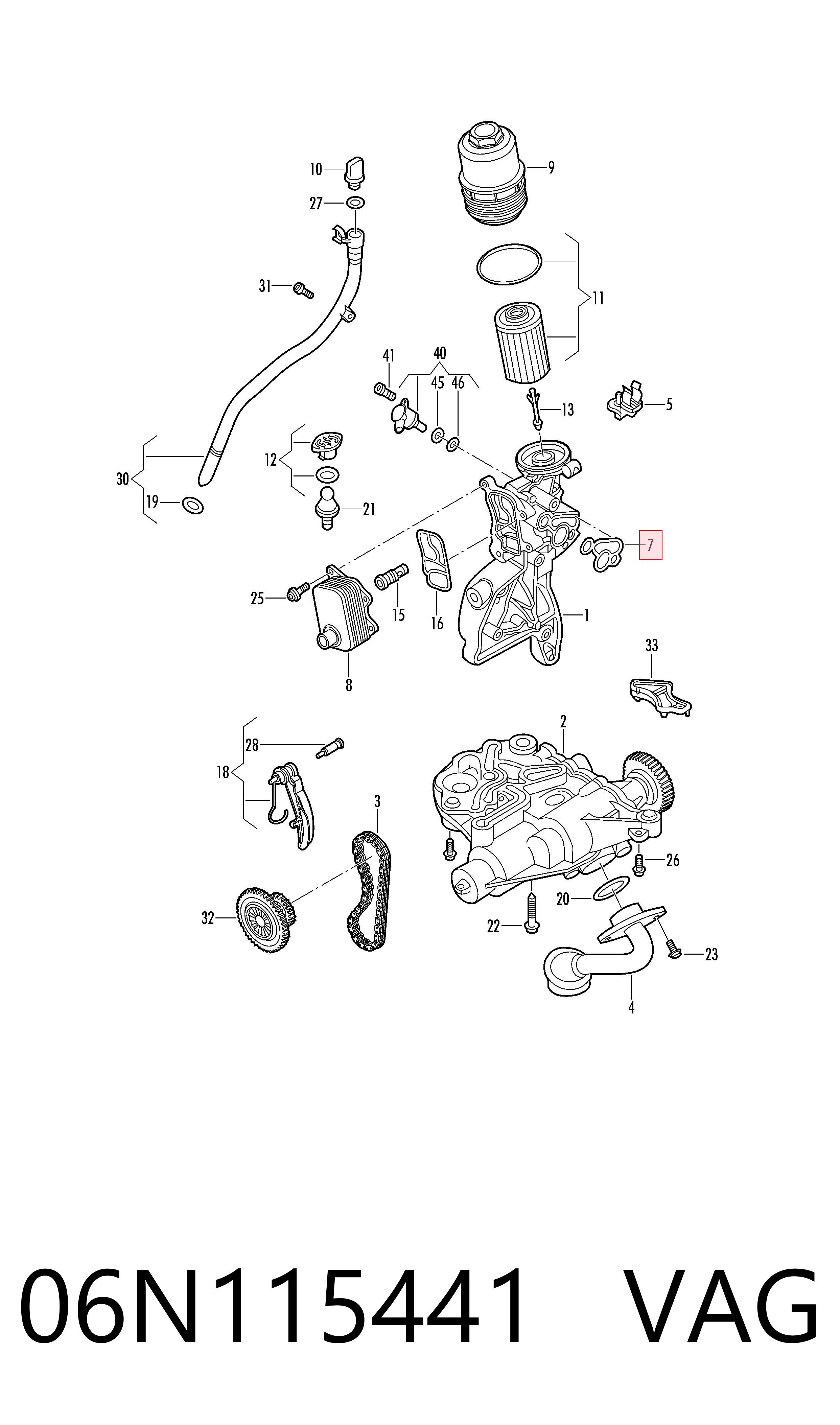 06N115441 VAG Uszczelka adaptera filtra oleju