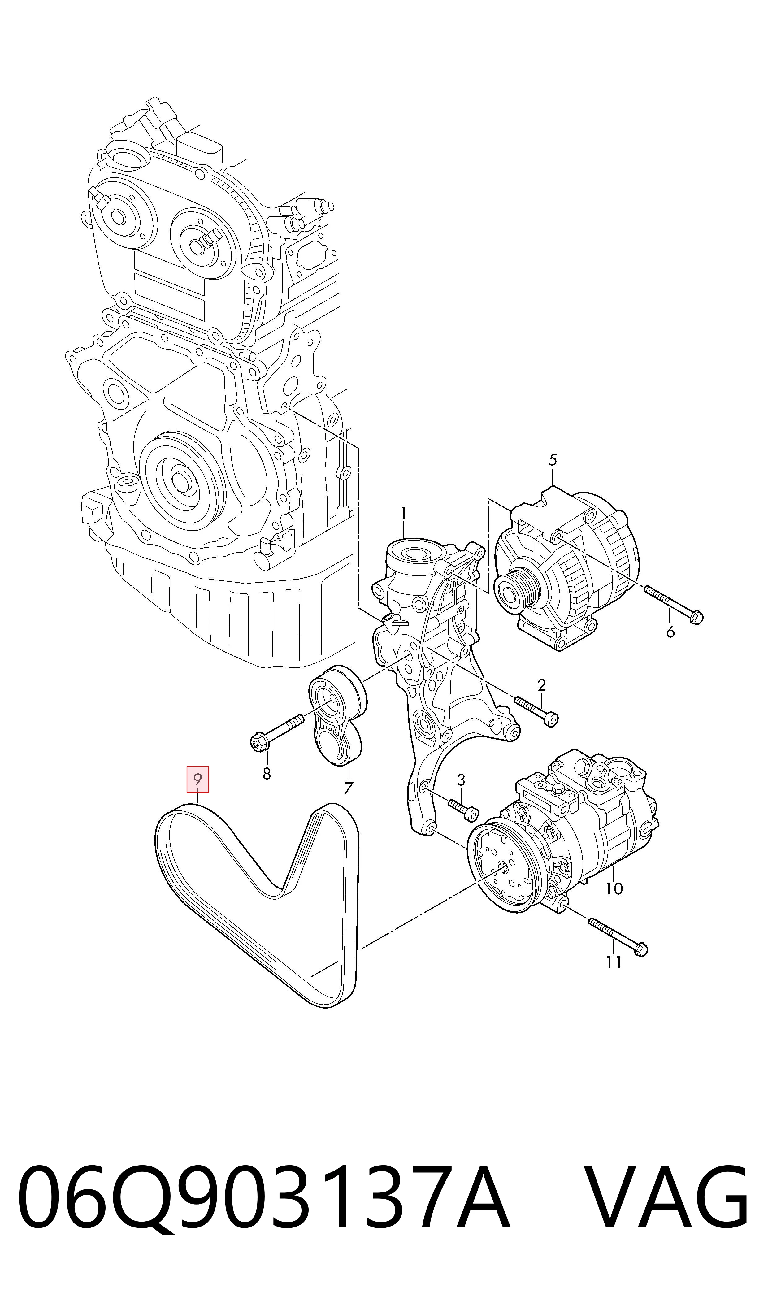 06Q903137A VAG Pas napędowy mechanizmów