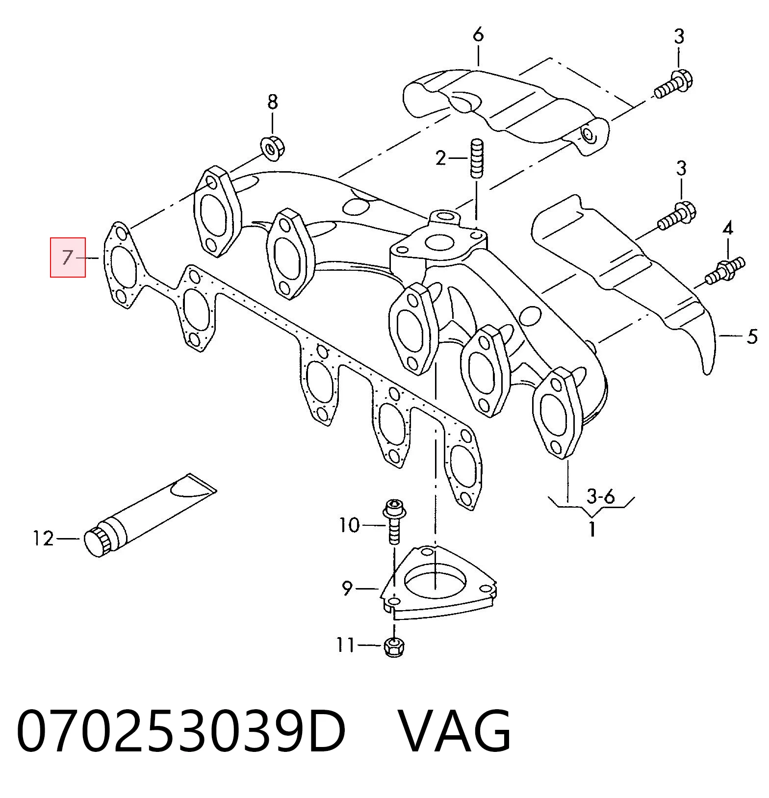Uszczelka kolektora wydechowego VAG 070253039D cena, od 17,06 USD
