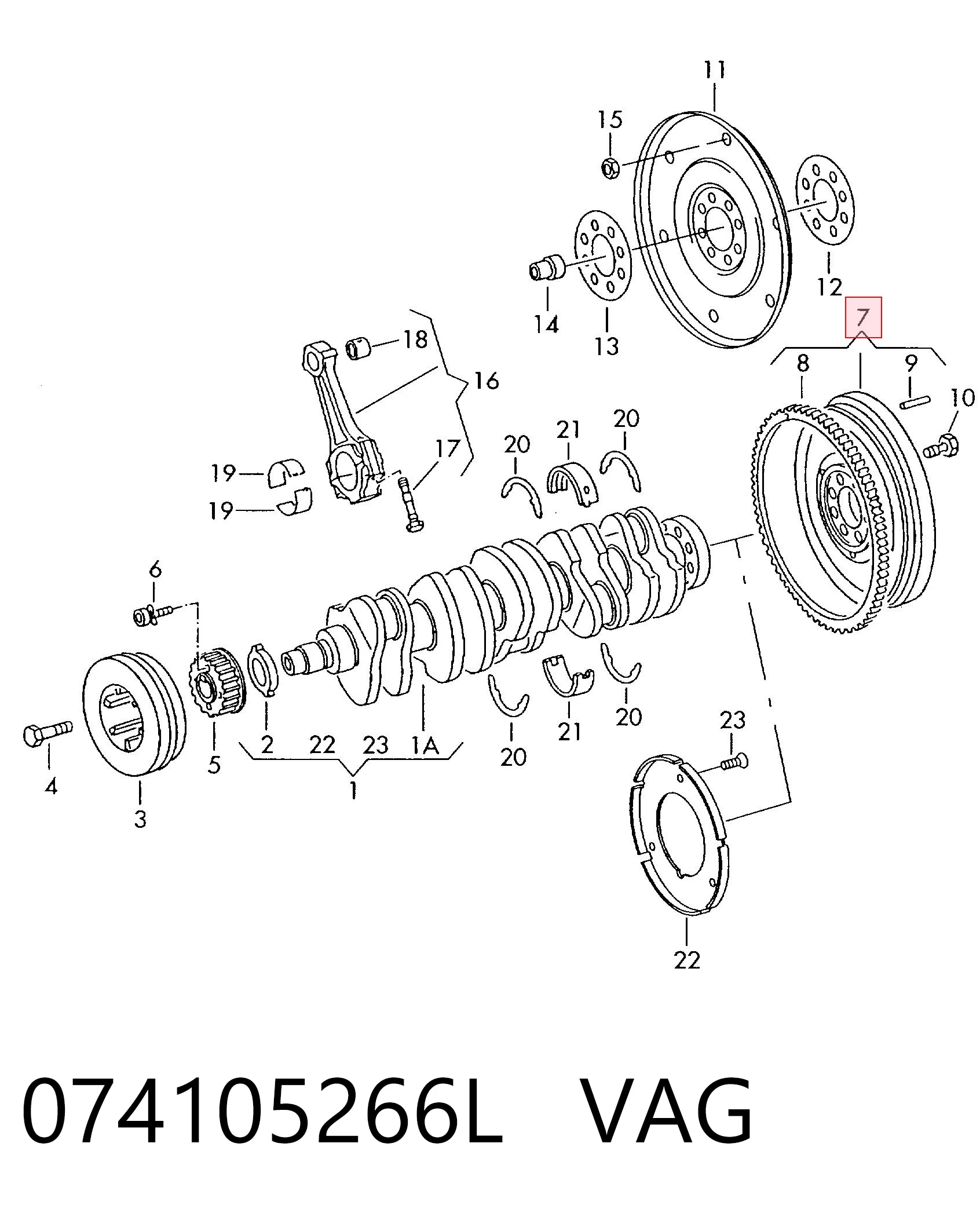 074105266L VAG Koło zamachowe silnika