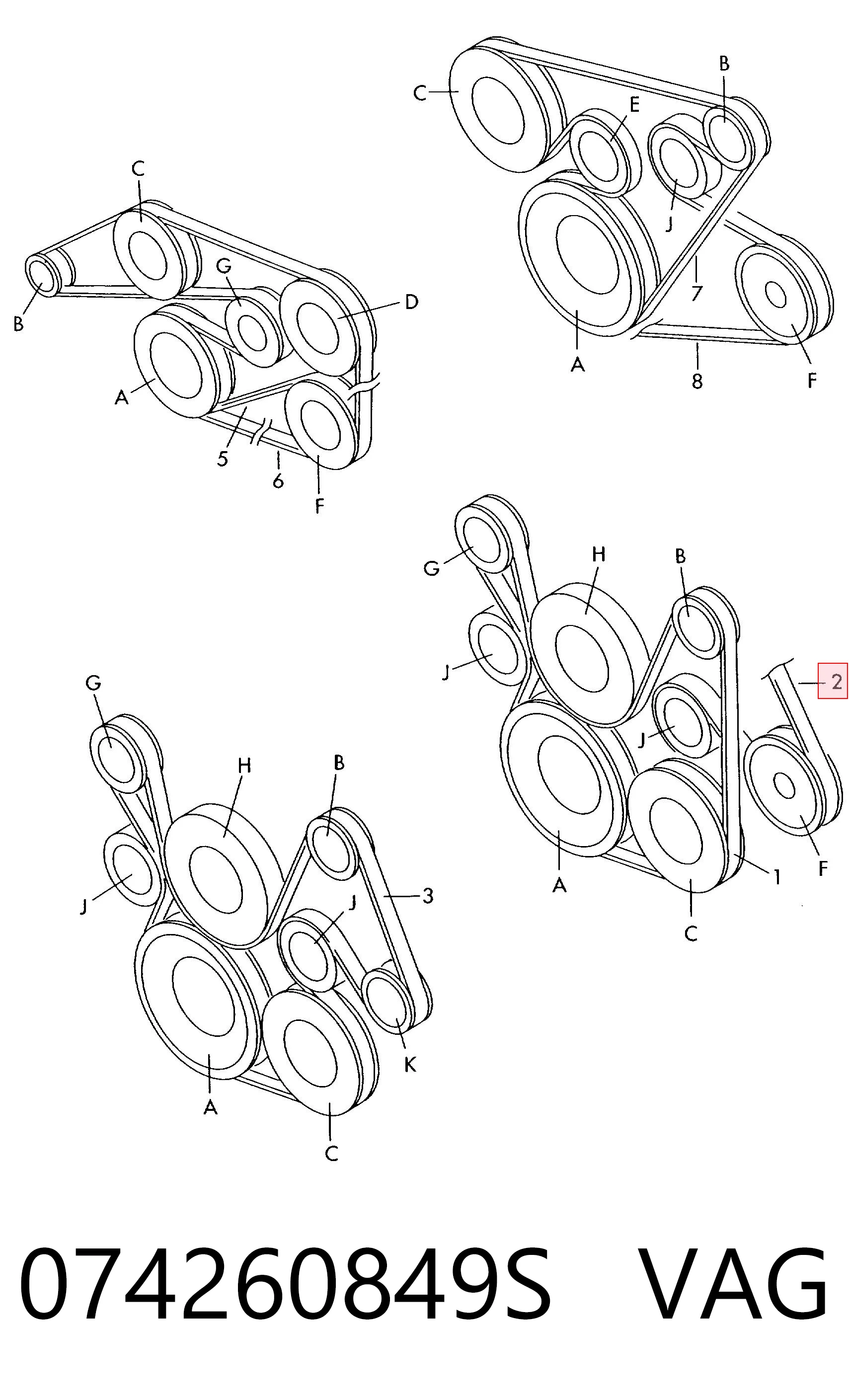 Pas napędowy mechanizmów F8DZ8620CD Ford