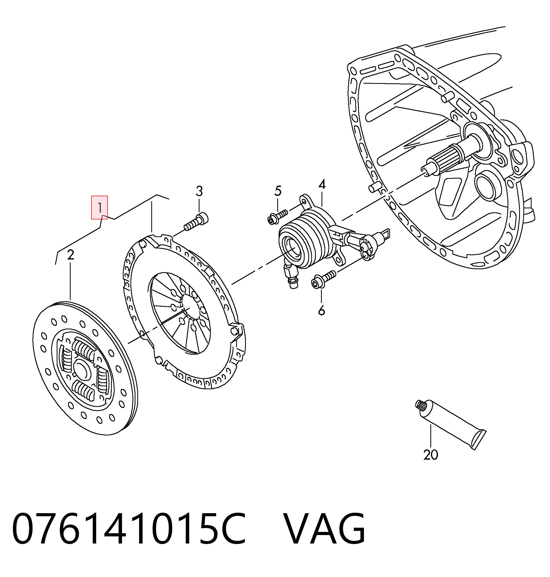 Zestaw sprzęgła (3 części) VAG 076141015C cena, od 367,13 USD