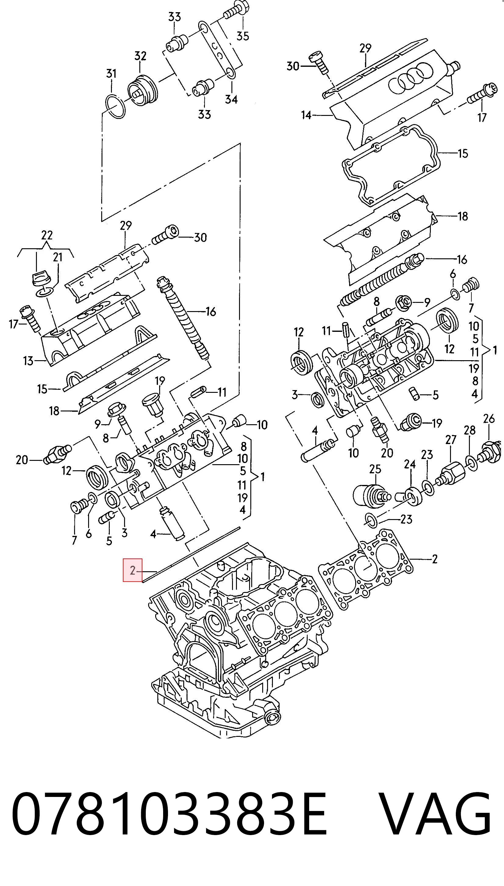 078103383E VAG Uszczelka głowicy cylindrów