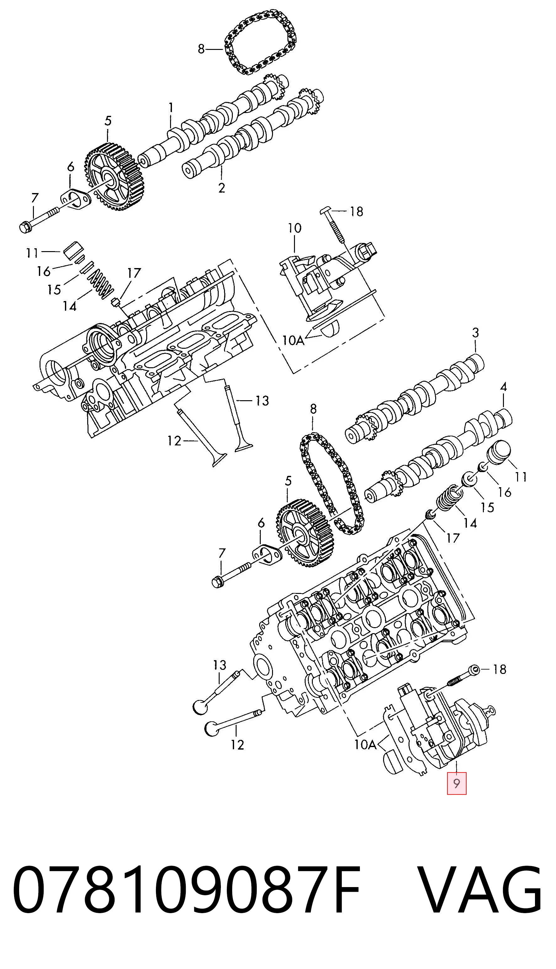 078109087F VAG Regulator faz rozrządu