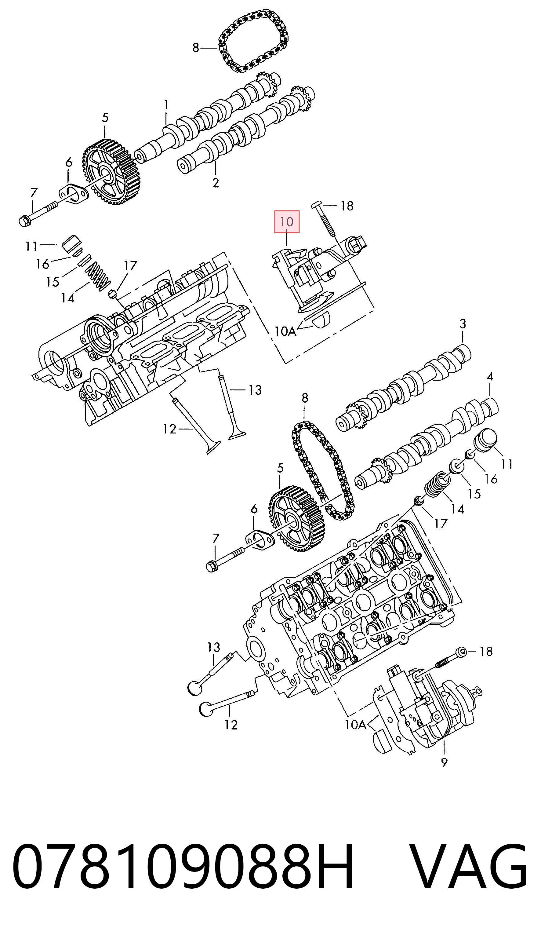 078109088H VAG Regulator faz rozrządu