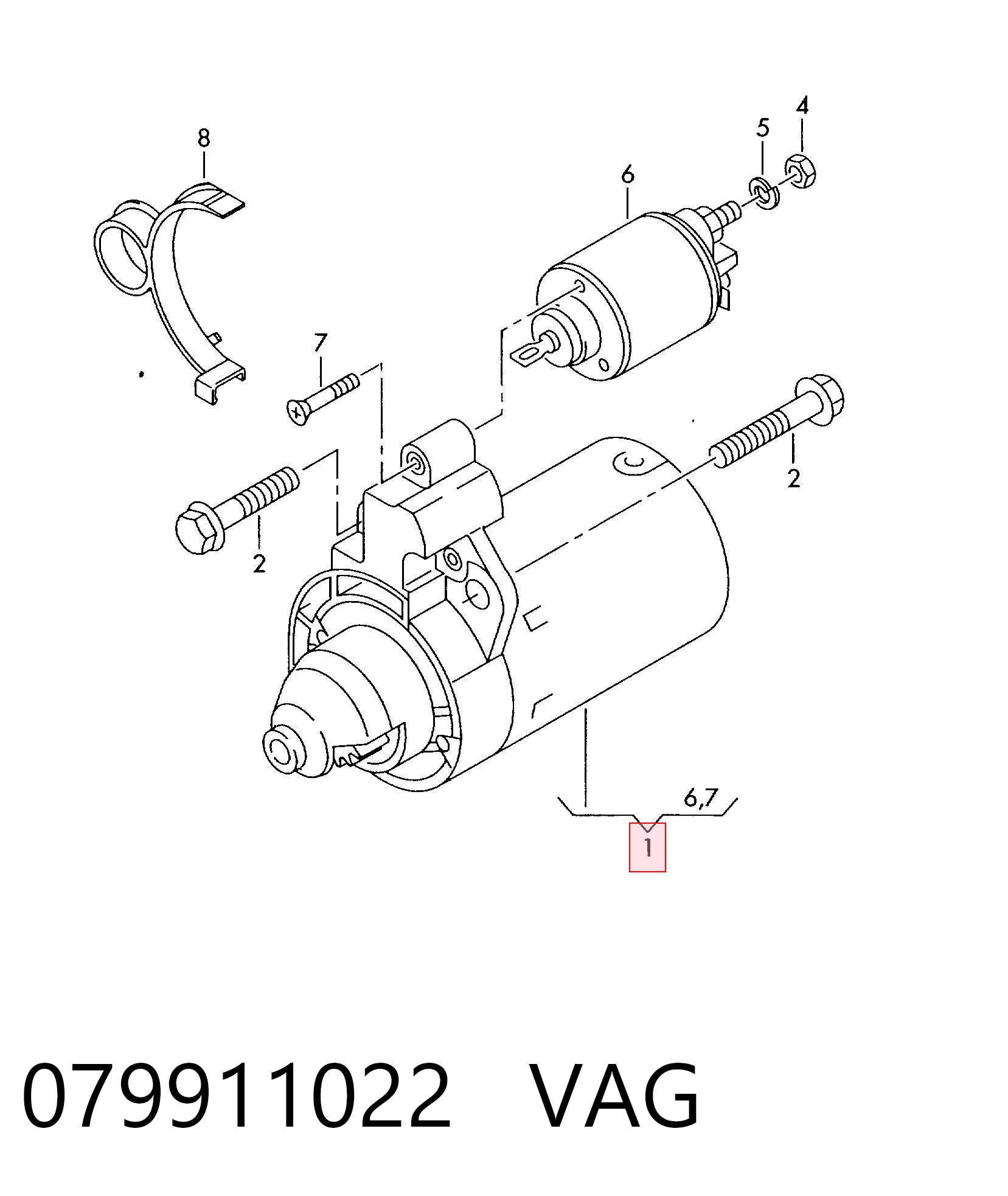 079911022 VAG Rozrusznik