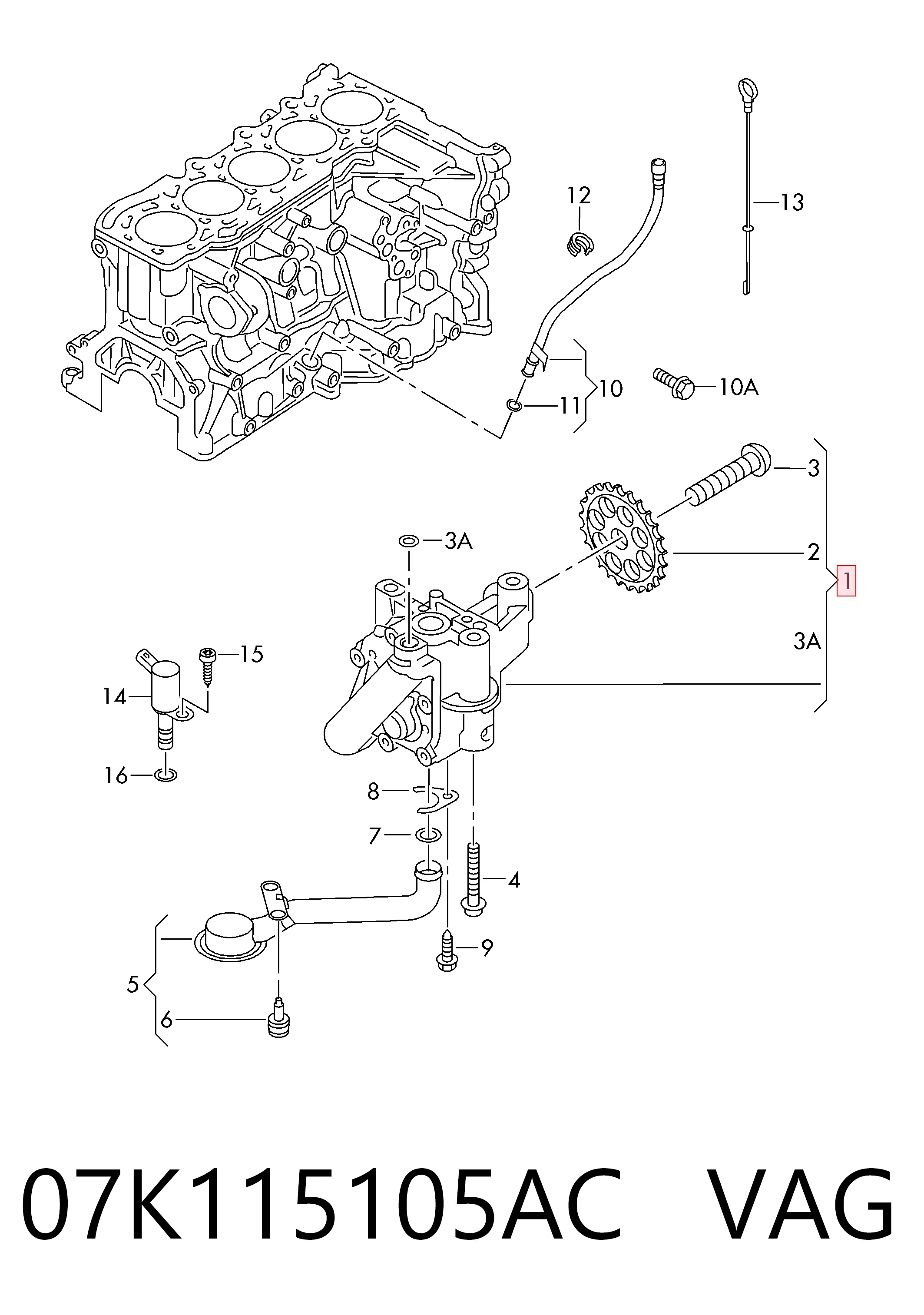 07K115105AC VAG Pompa oleju