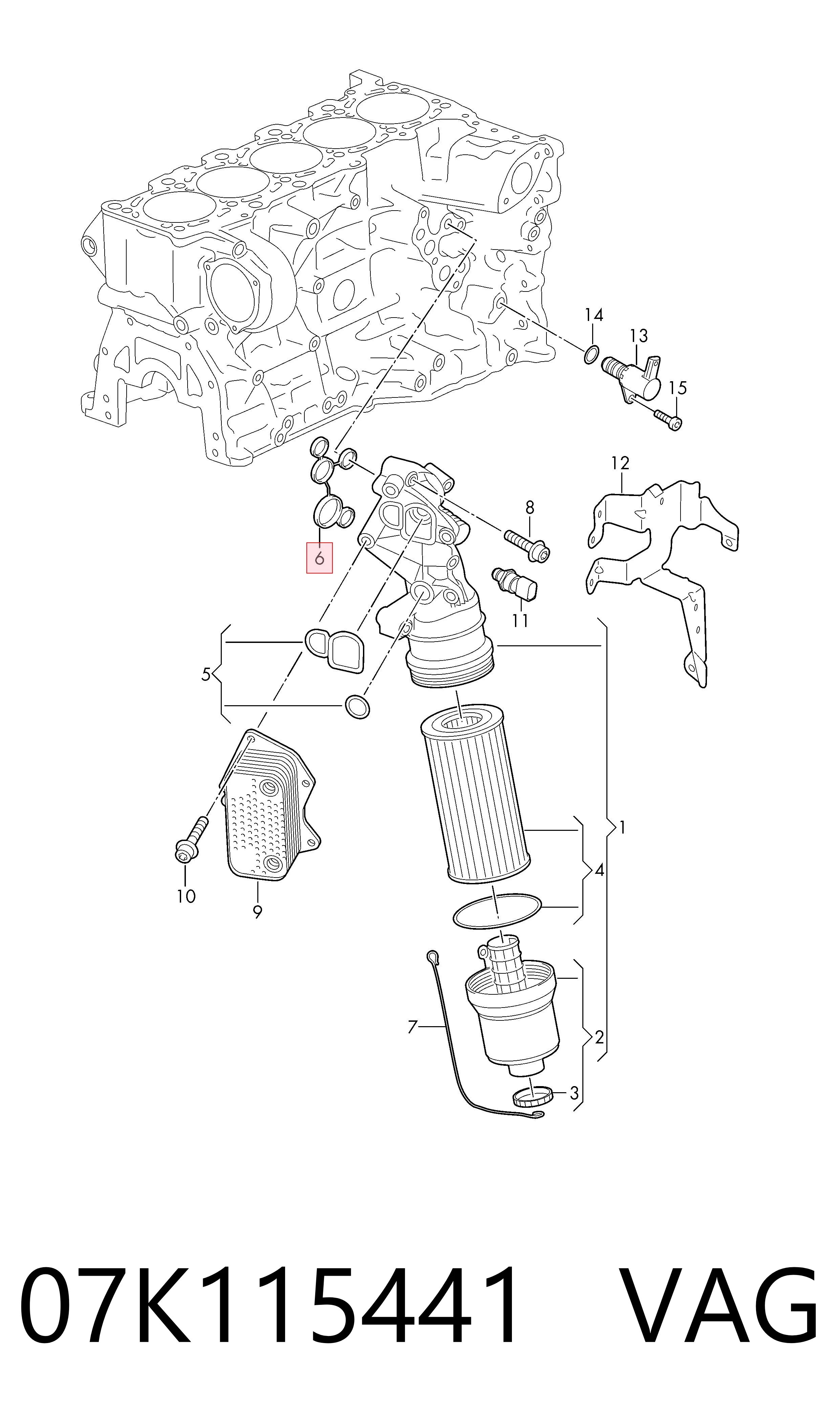 07K115441 VAG Uszczelka adaptera filtra oleju