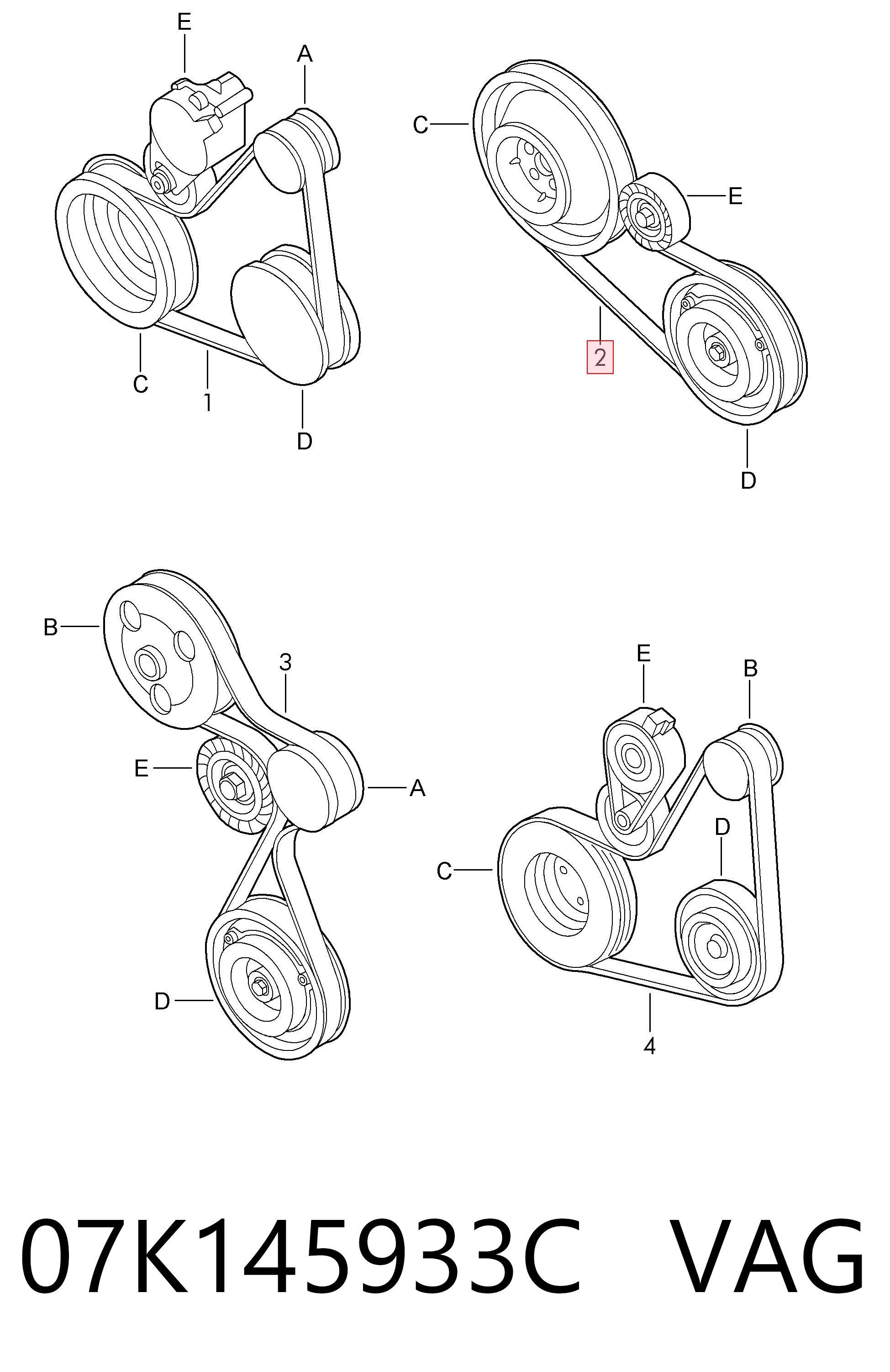 07K145933C VAG Pas napędowy mechanizmów