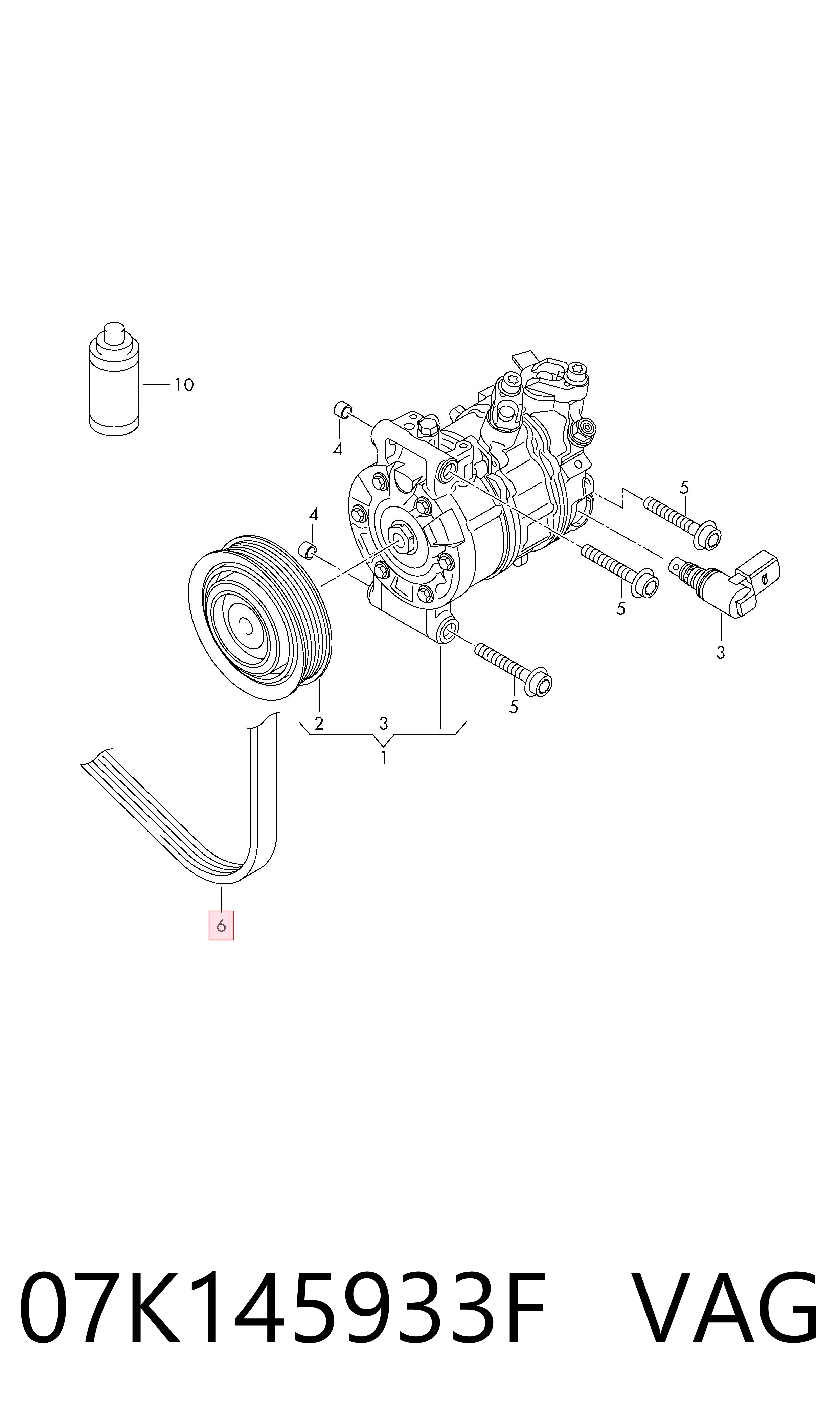 07K145933F VAG Pas napędowy mechanizmów