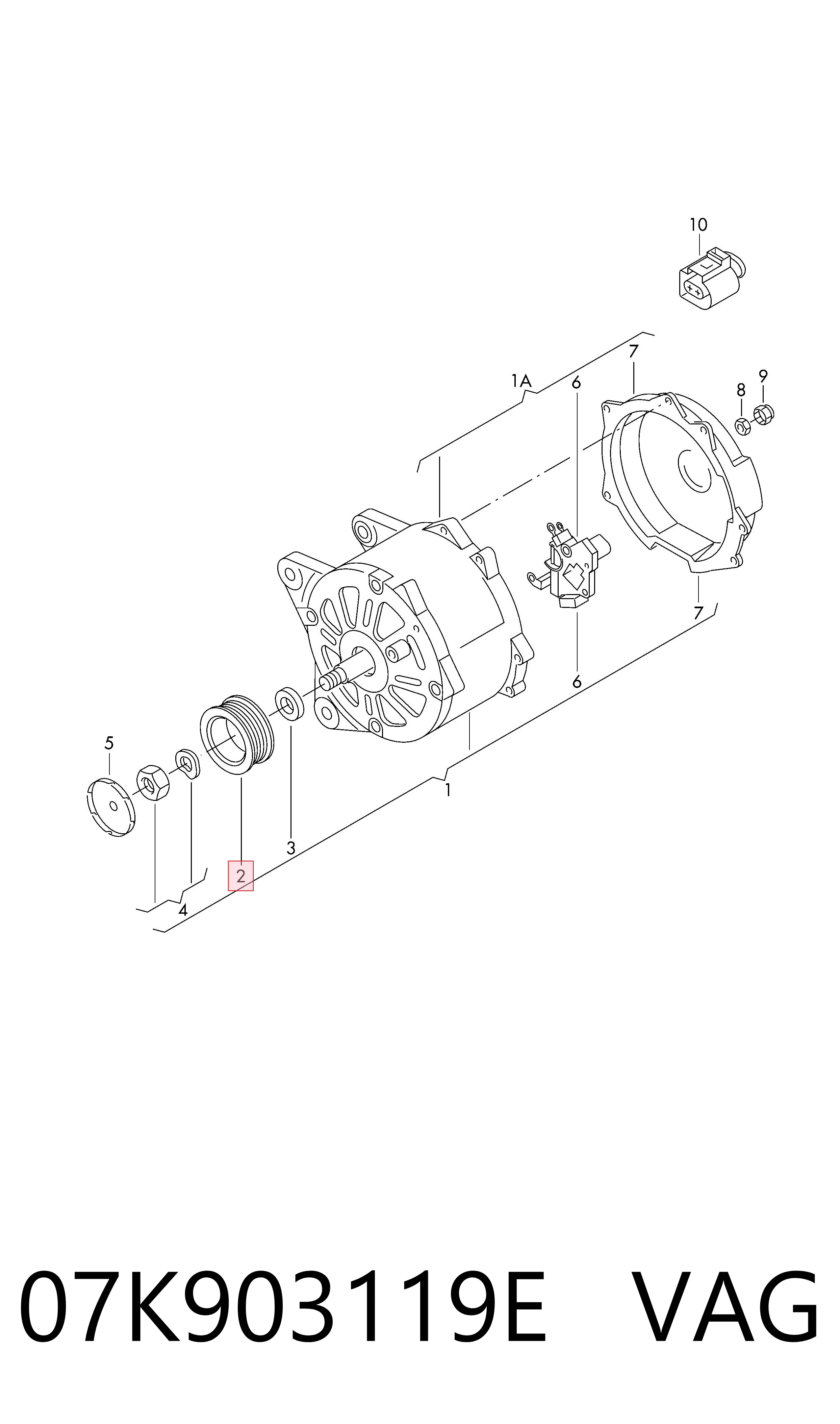 07K903119E VAG Koło pasowe alternatora