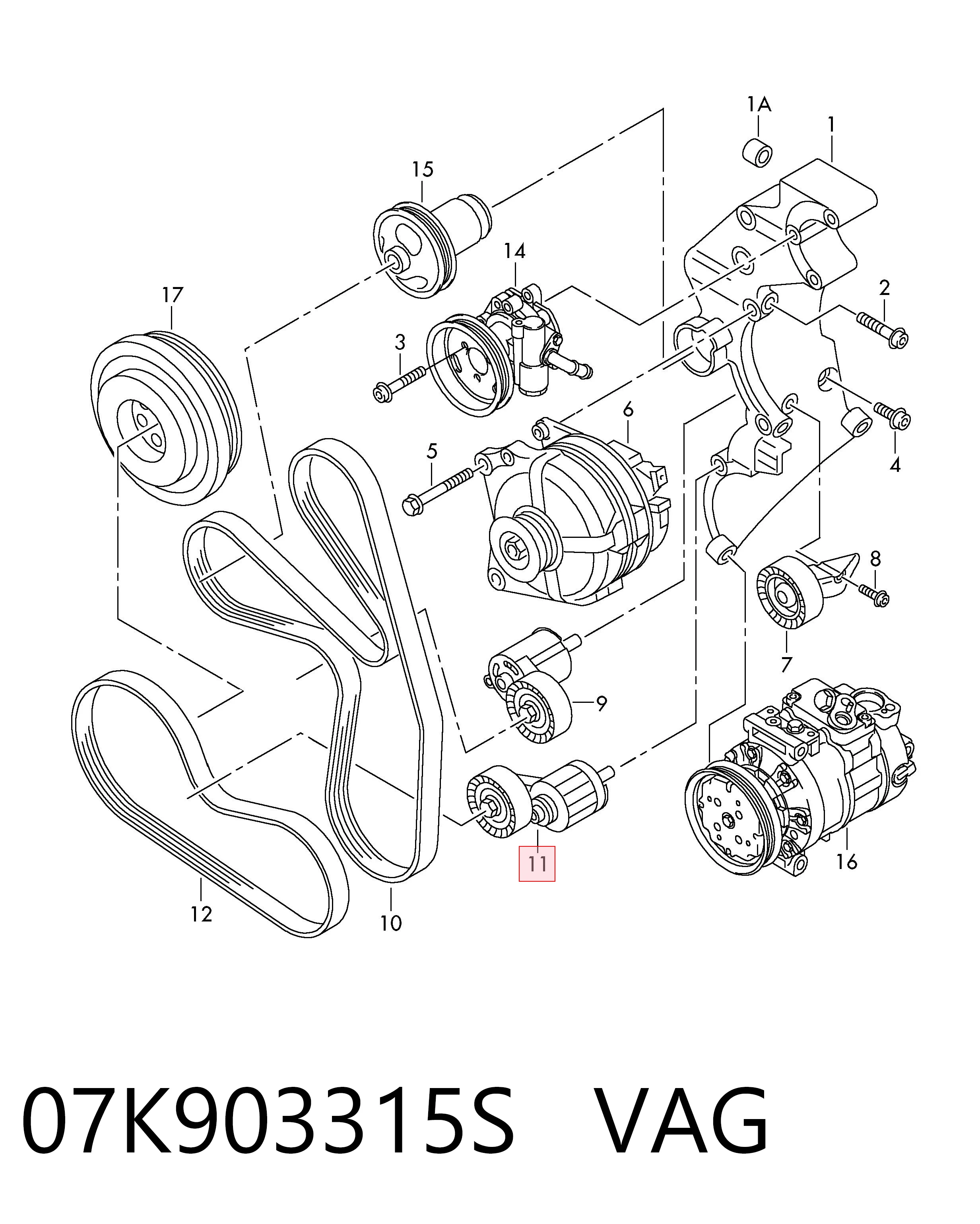 07K903315S VAG Pas napędowy mechanizmów