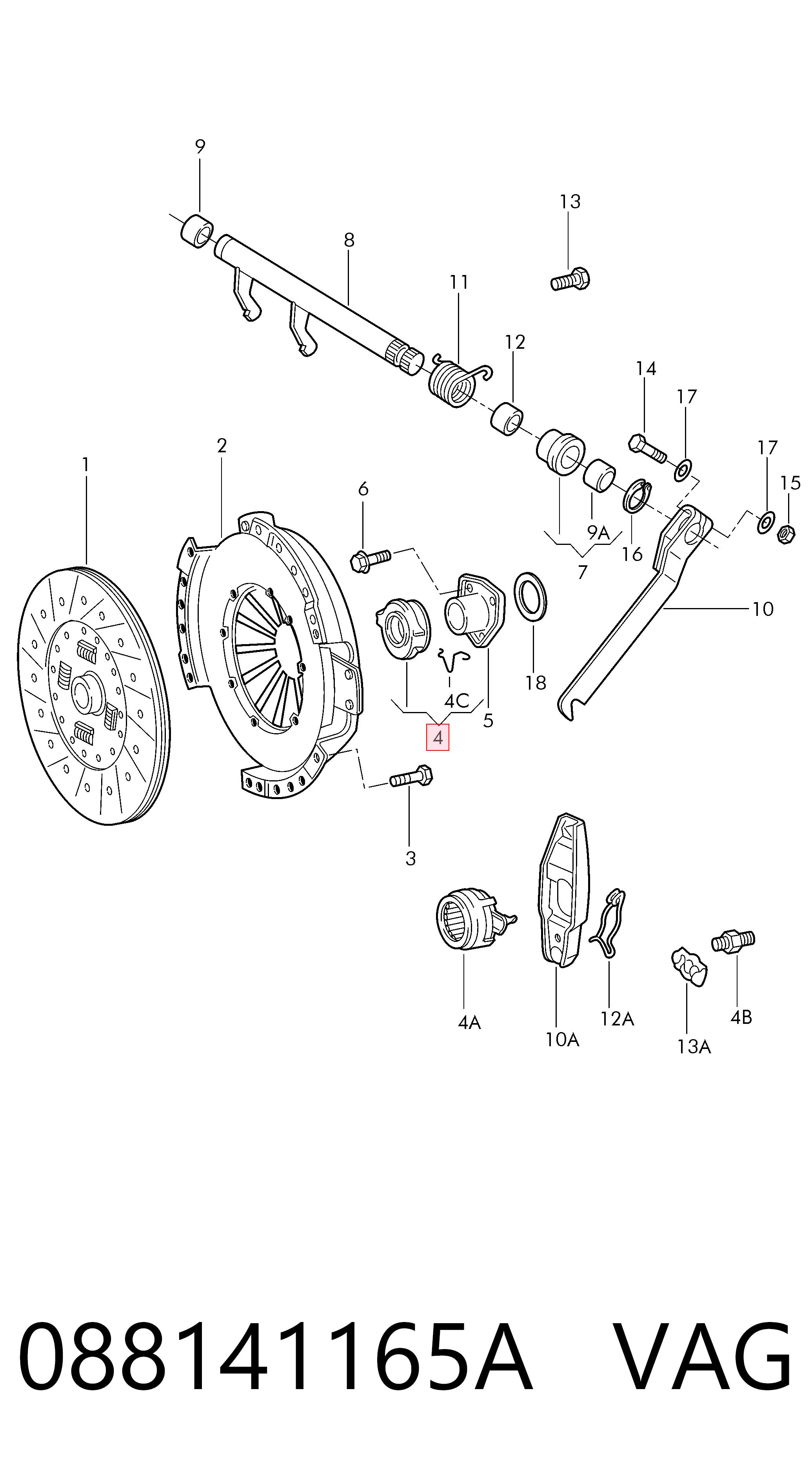 Łożysko wyciskowe sprzęgła do Volkswagen Passat B2 32B