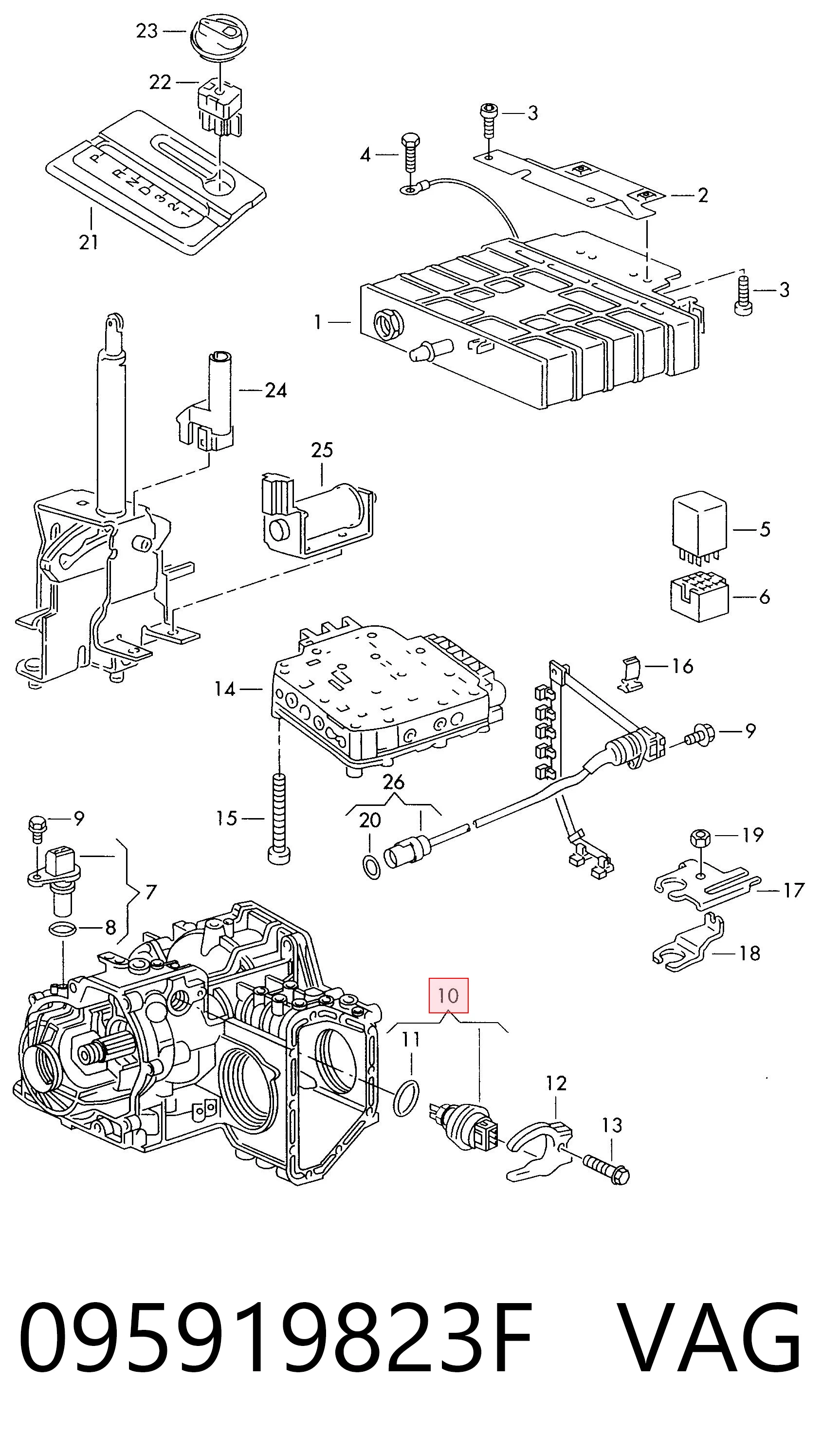 095919823F VAG Czujnik automatycznej skrzyni biegów