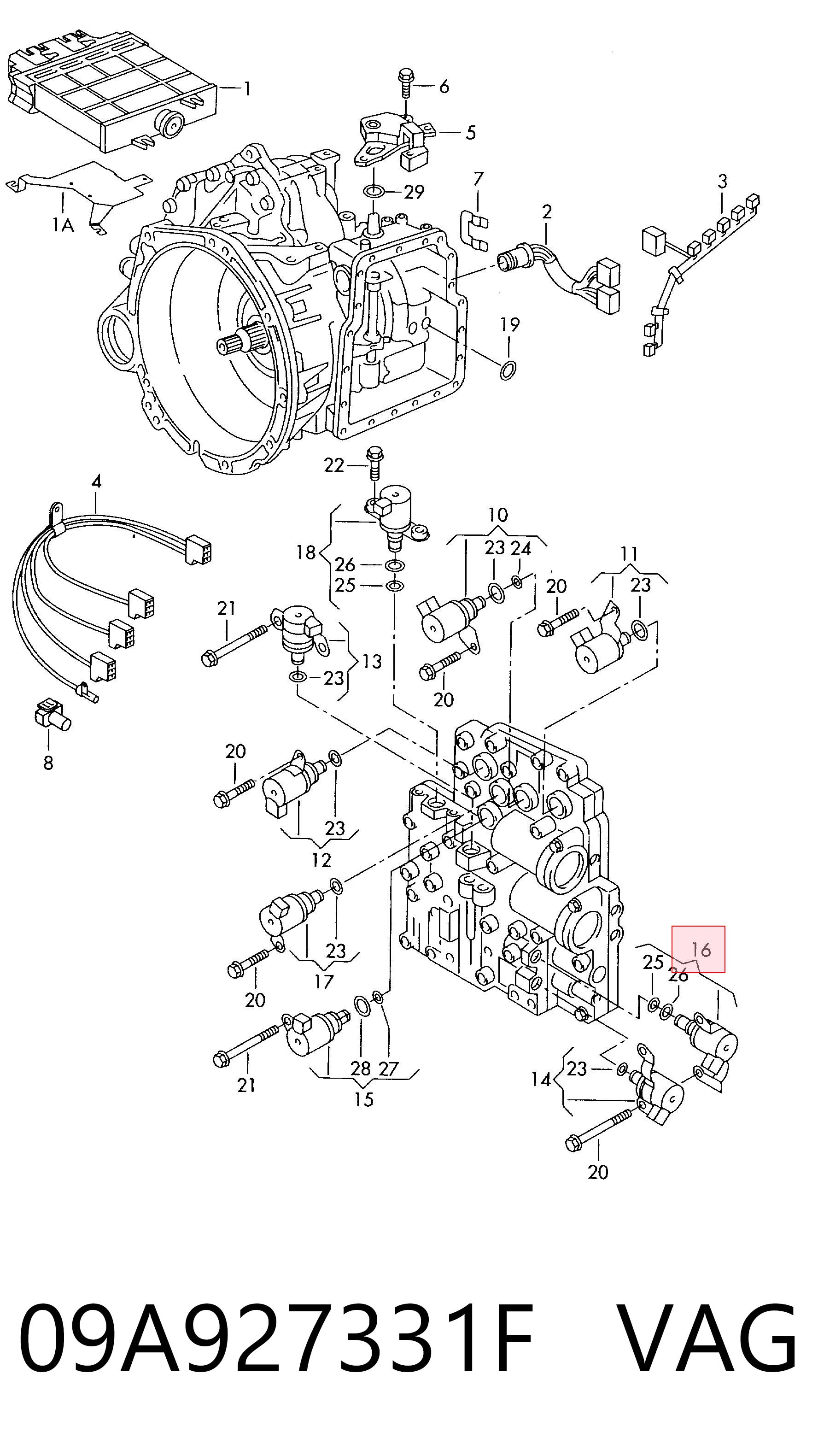 09A927331F VAG Solenoid automatycznej skrzyni biegów