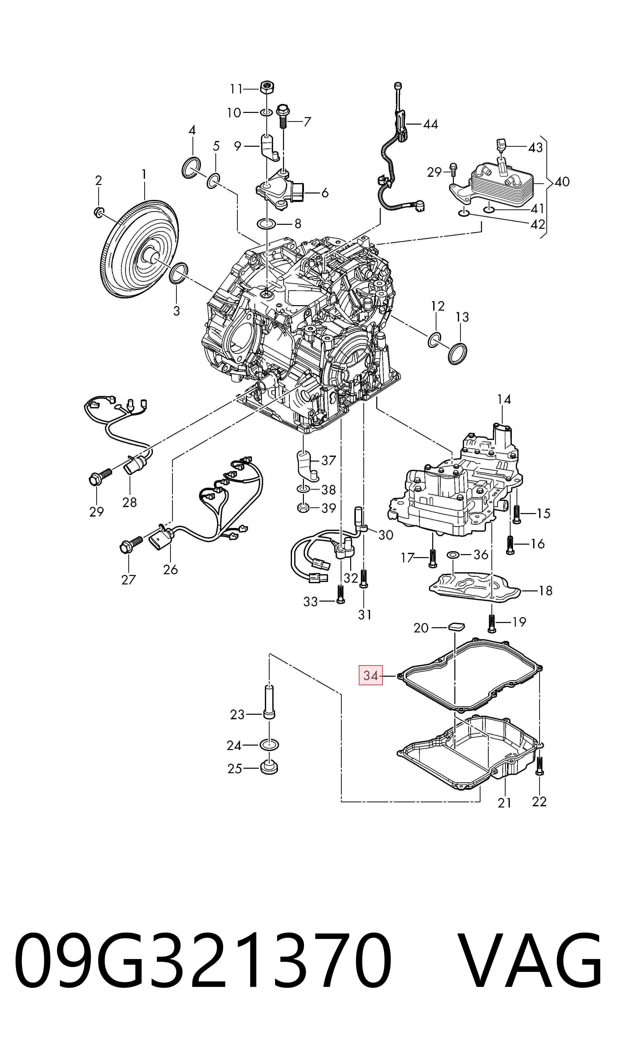 Uszczelka miski automatycznej/mechanicznej skrzyni biegów VAG 09G321370 cena, od 17,79 USD