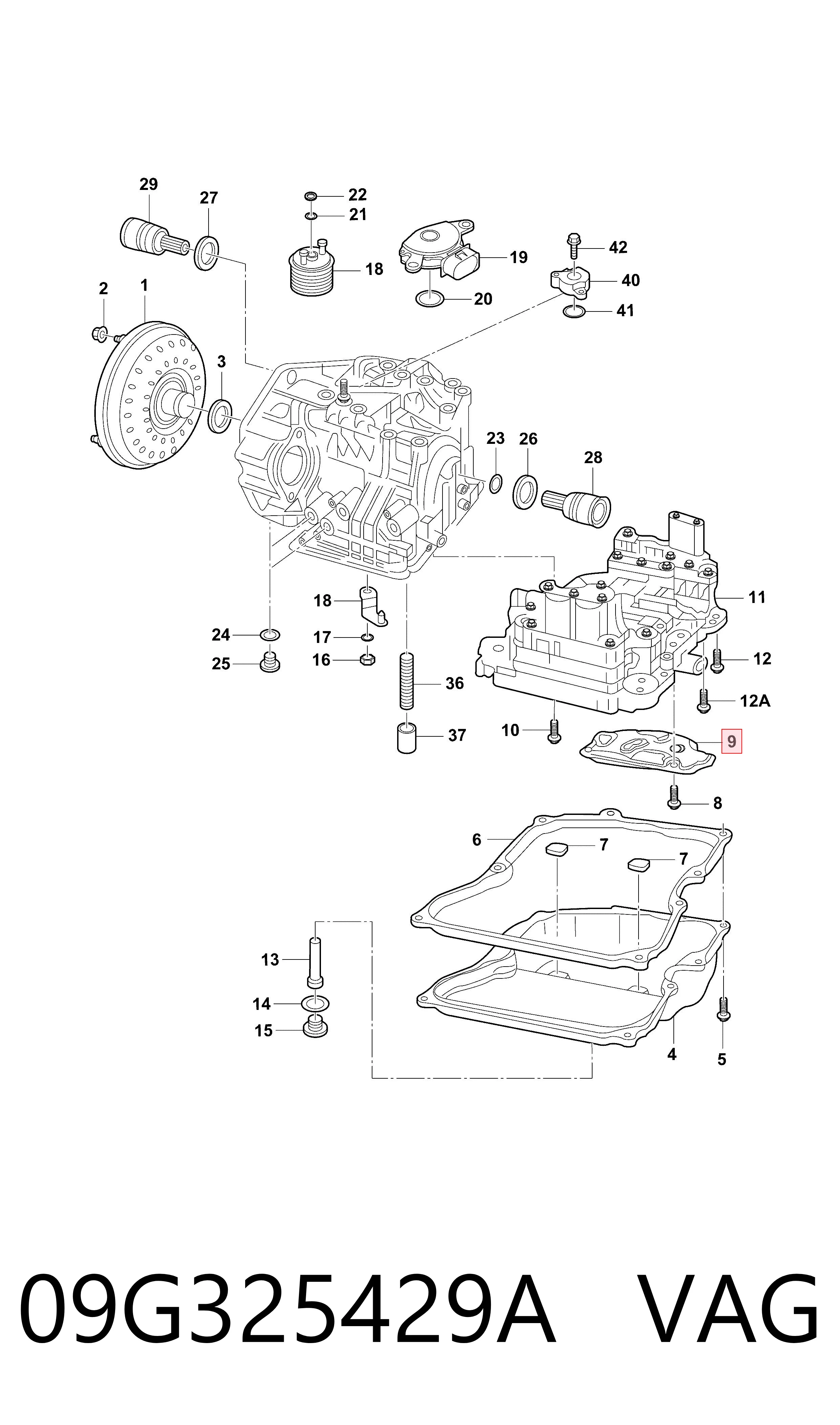 Do koszyka 09G325429A VAG Filtr automatycznej skrzyni biegów