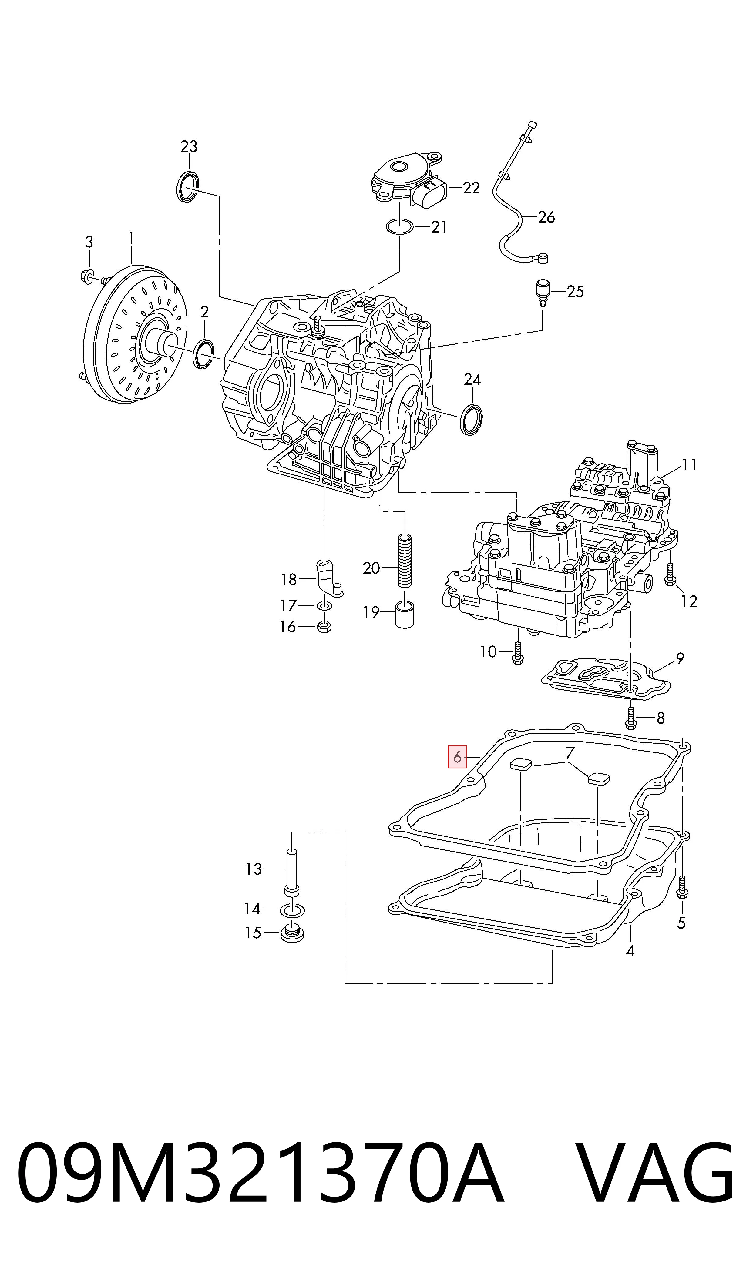 Uszczelka miski automatycznej/mechanicznej skrzyni biegów VAG 09M321370A cena, od 21,13 USD