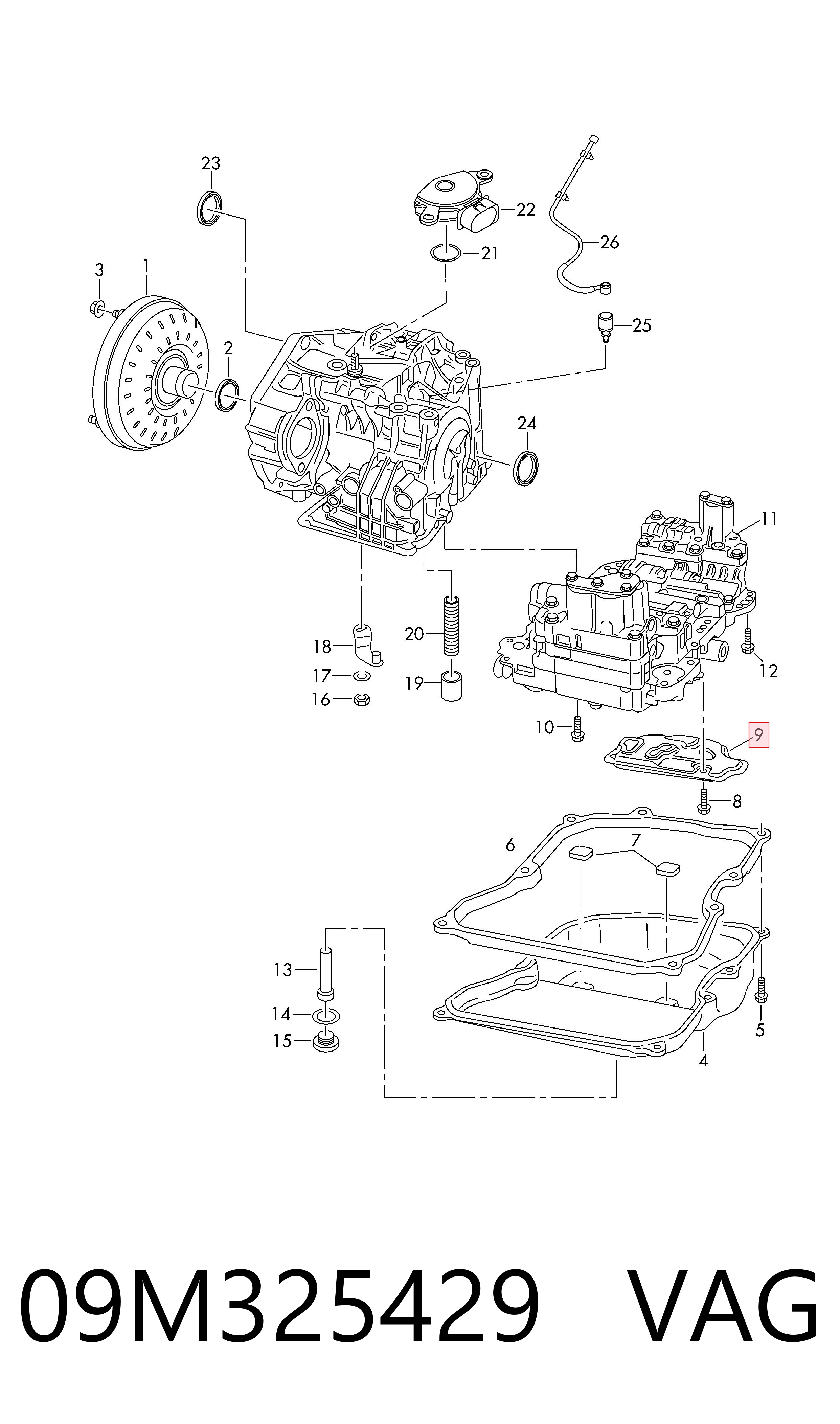 Filtr automatycznej skrzyni biegów VAG 09M325429 cena, od 21,58 USD