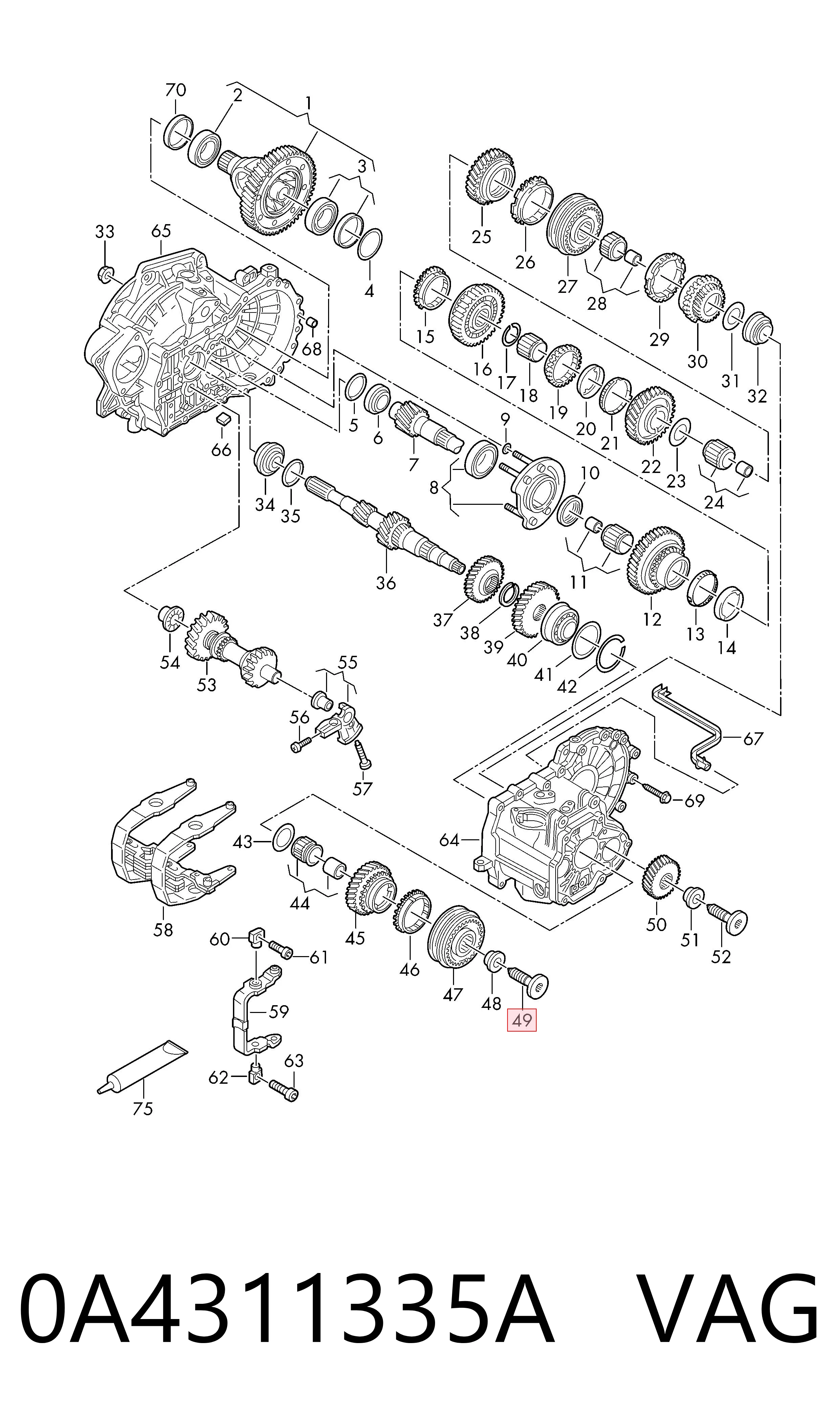 0A4311335A VAG Śruba głowicy cylindrów