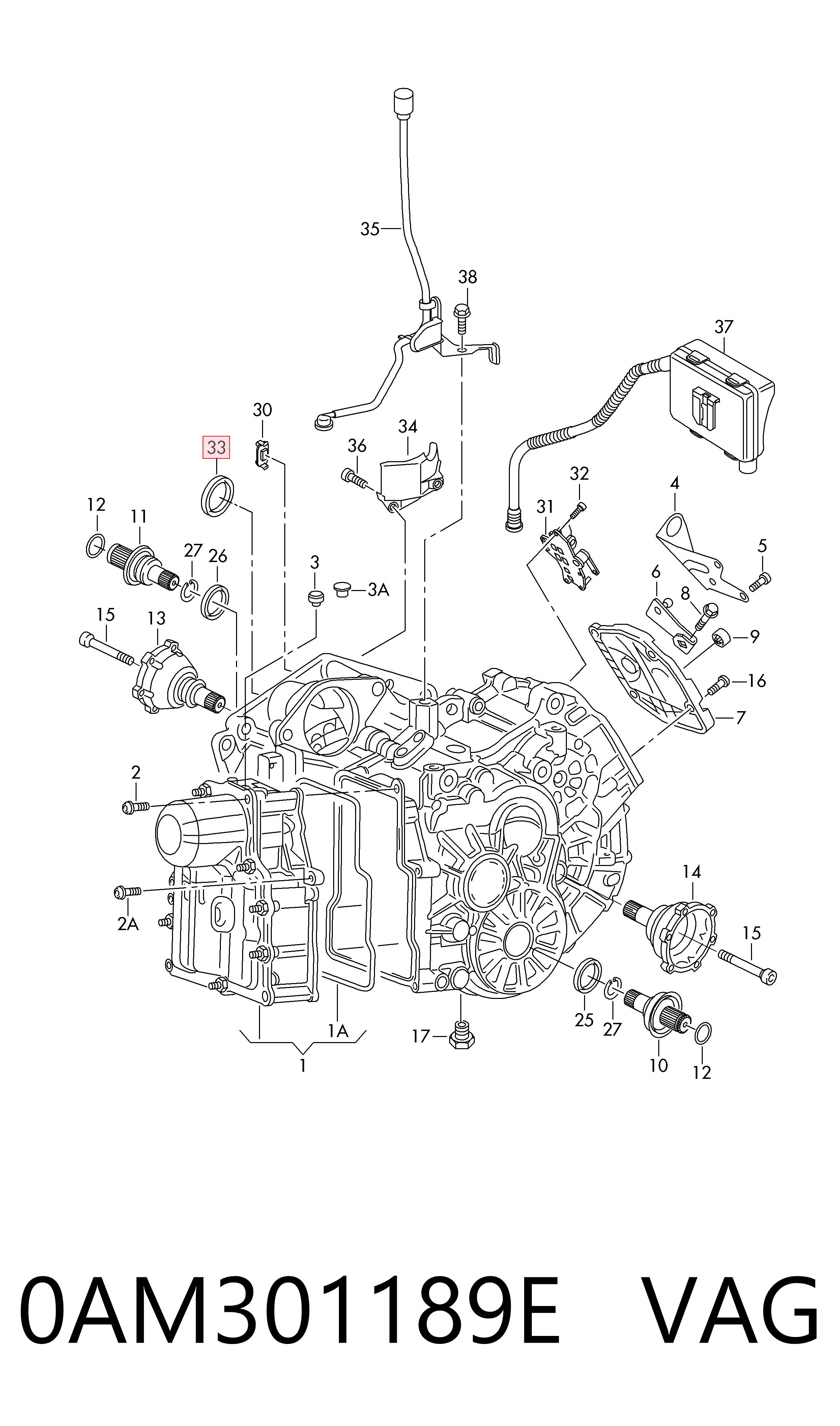 Uszczelniacz automatycznej/mechanicznej slrzyni biegów (wału wejściowego/sprzęgłowego) VAG 0AM301189E cena, od 10,36 USD