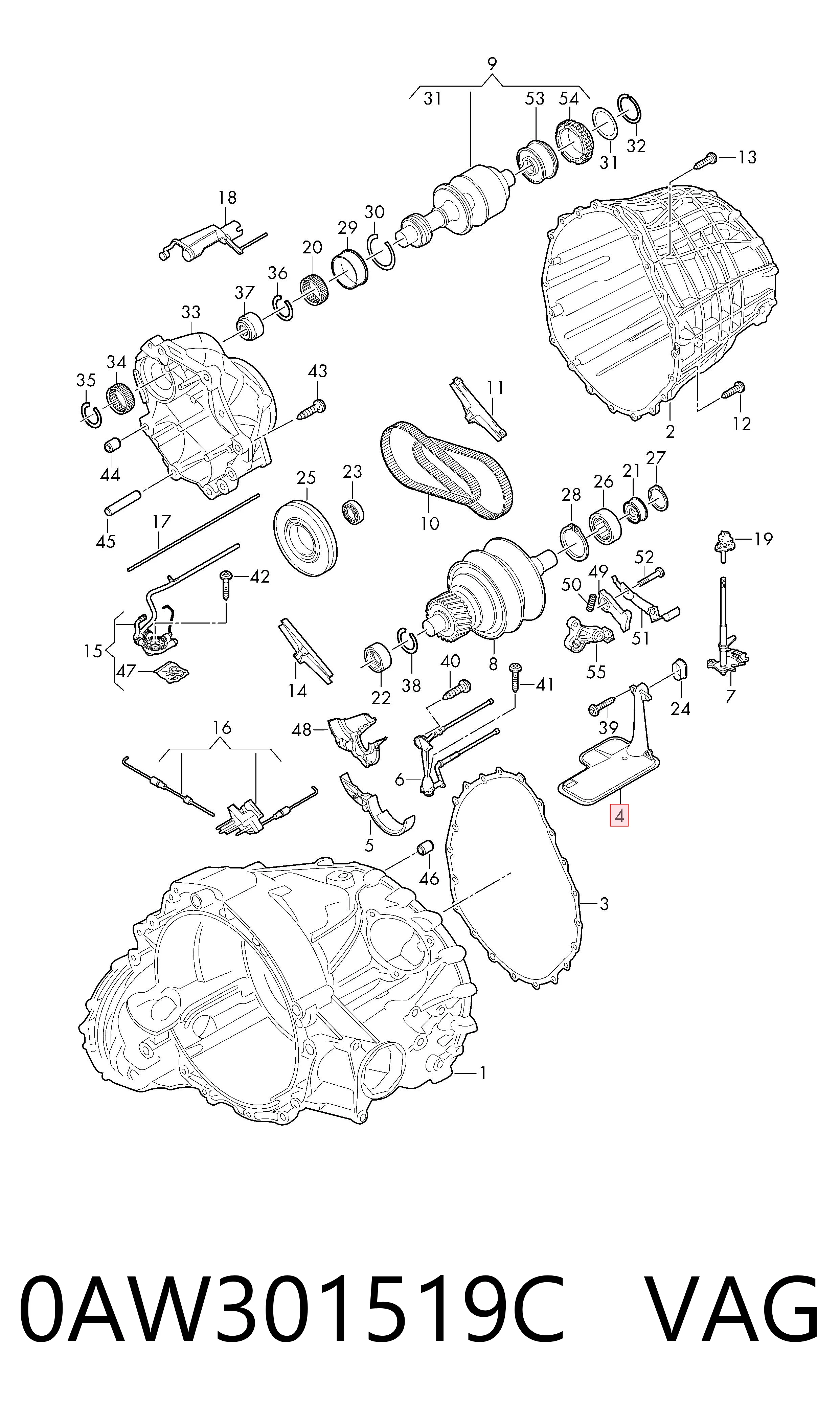 0AW301519C VAG Filtr automatycznej skrzyni biegów