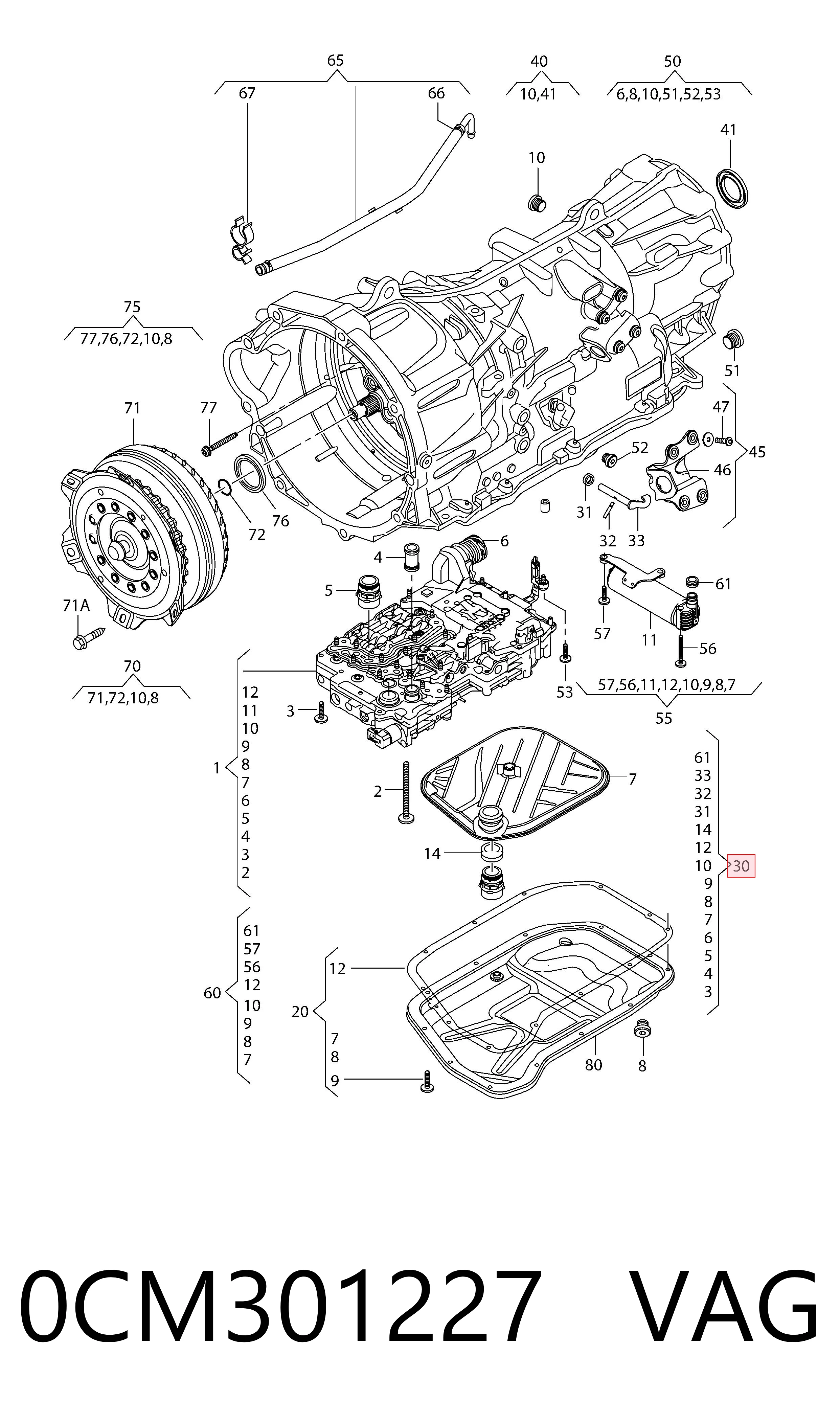0CM301227 VAG Filtr automatycznej skrzyni biegów