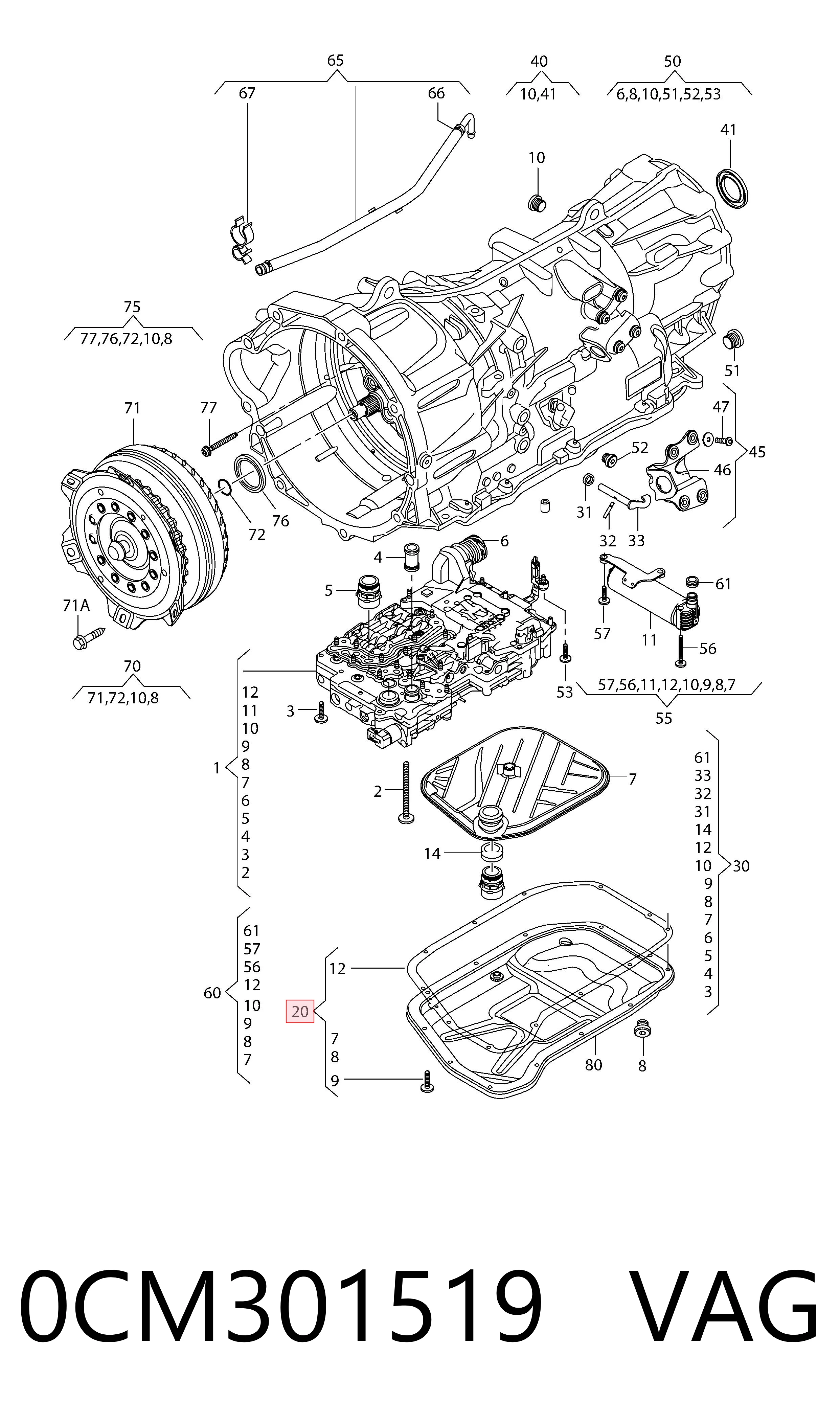 0CM301519 VAG Filtr automatycznej skrzyni biegów