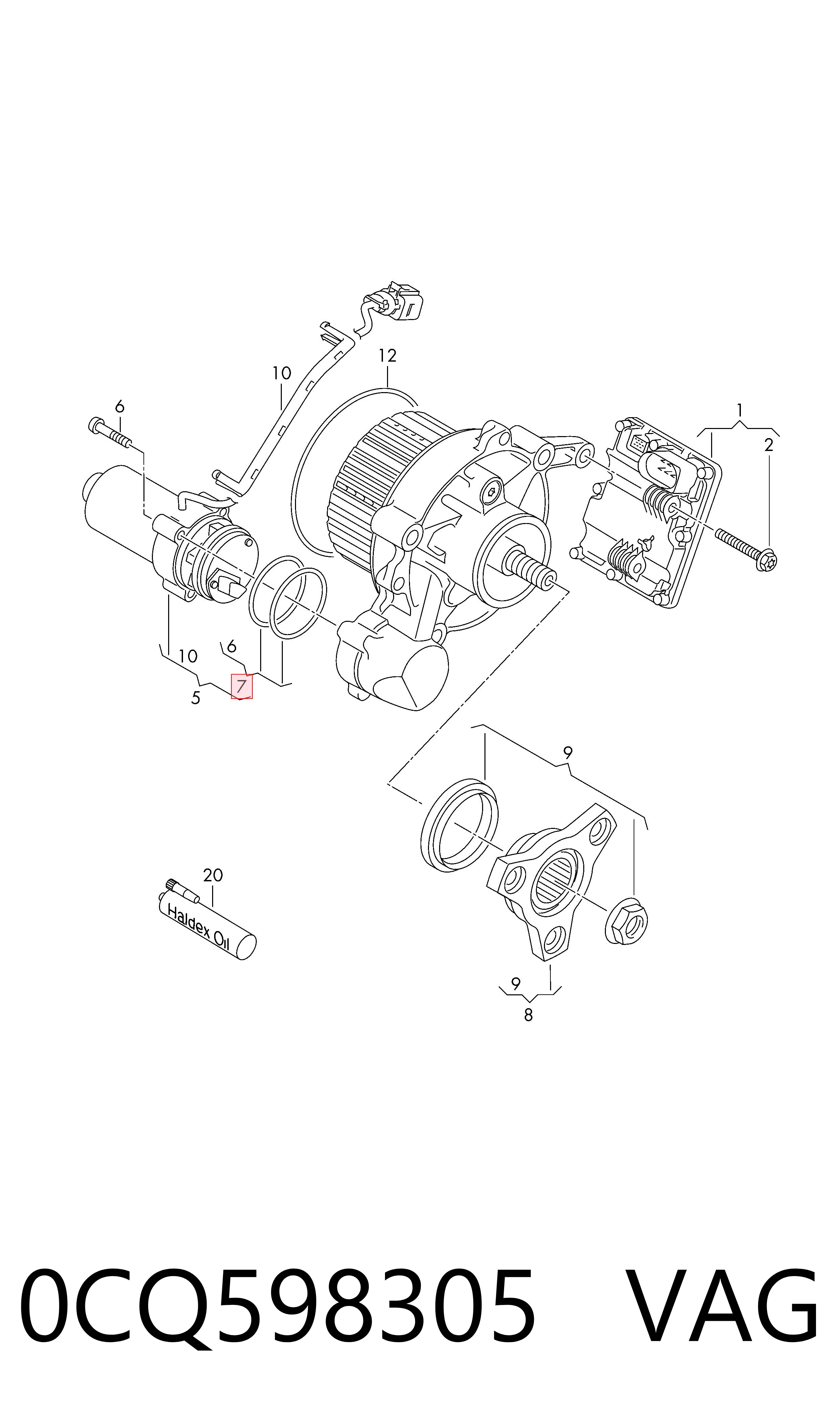 Zestaw naprawczy pompy sprzęgła Haldex VAG 0CQ598305 cena, od 21,53 USD