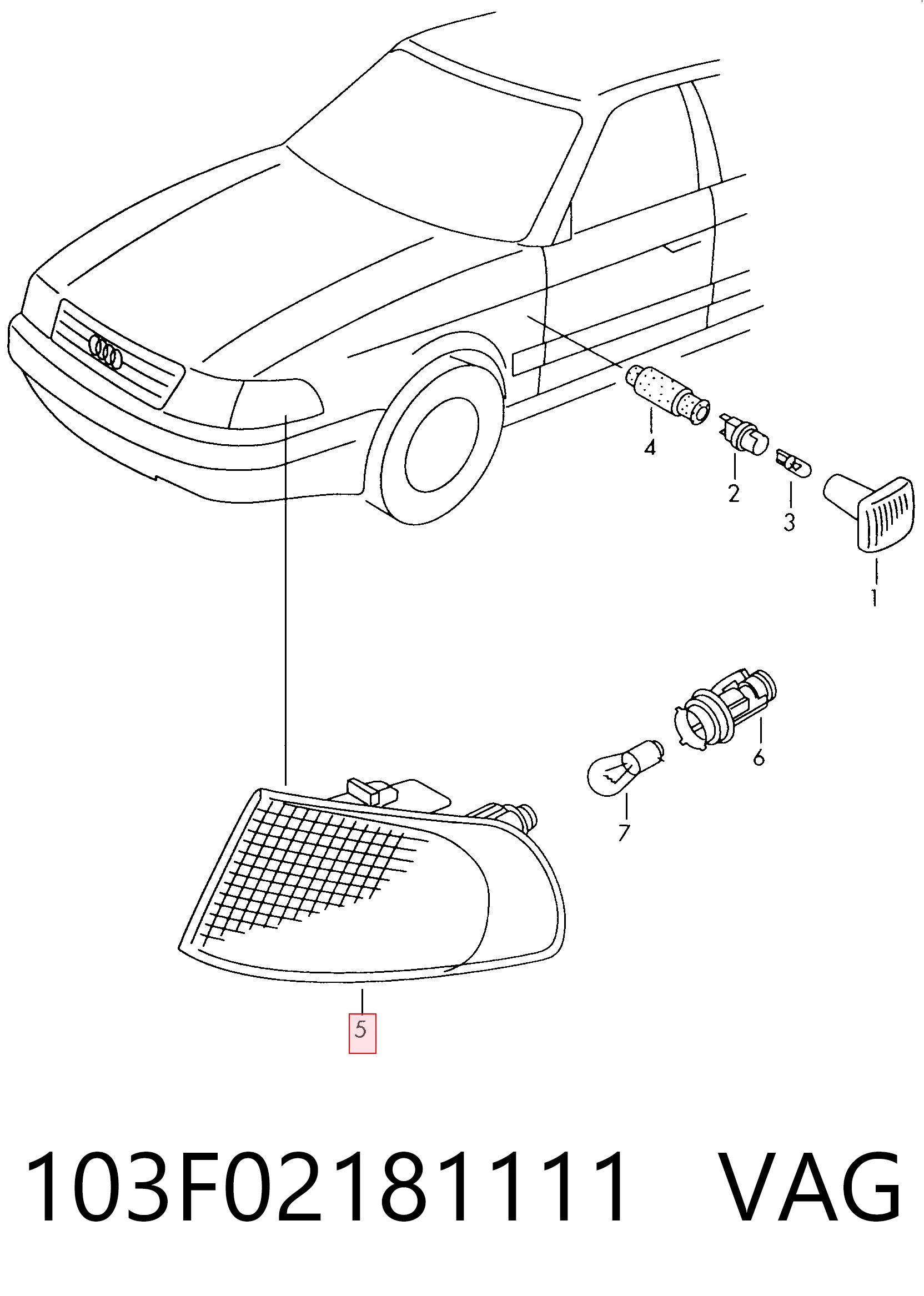 Kierunkowskaz lewy Audi A4 B5 sedana (8D2) (1994 - 2001) cena, od 27,14 USD