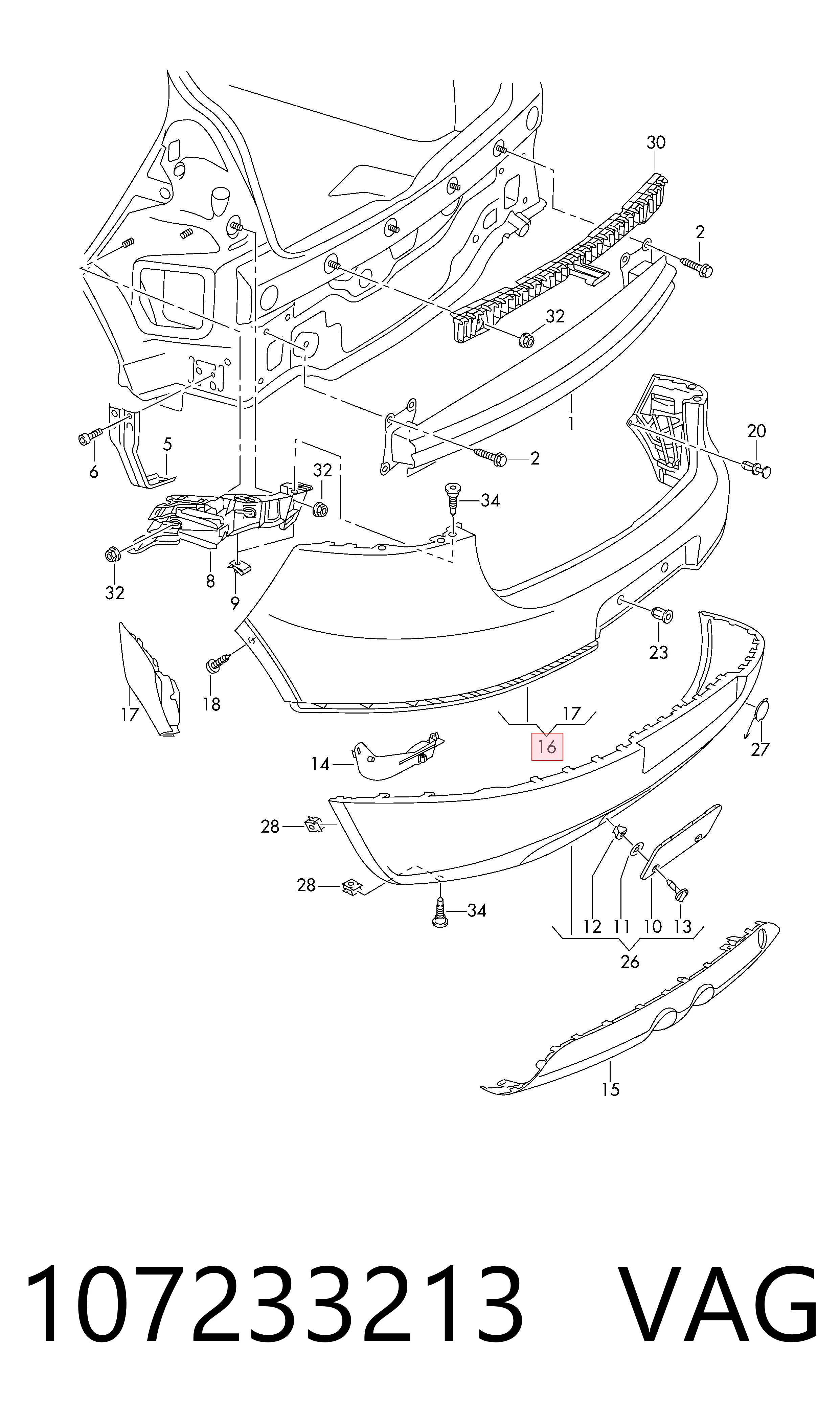 Zderzak tylny Volkswagen Golf IV hatchback (1J1) (1997 - 2008) cena, od 117,26 USD