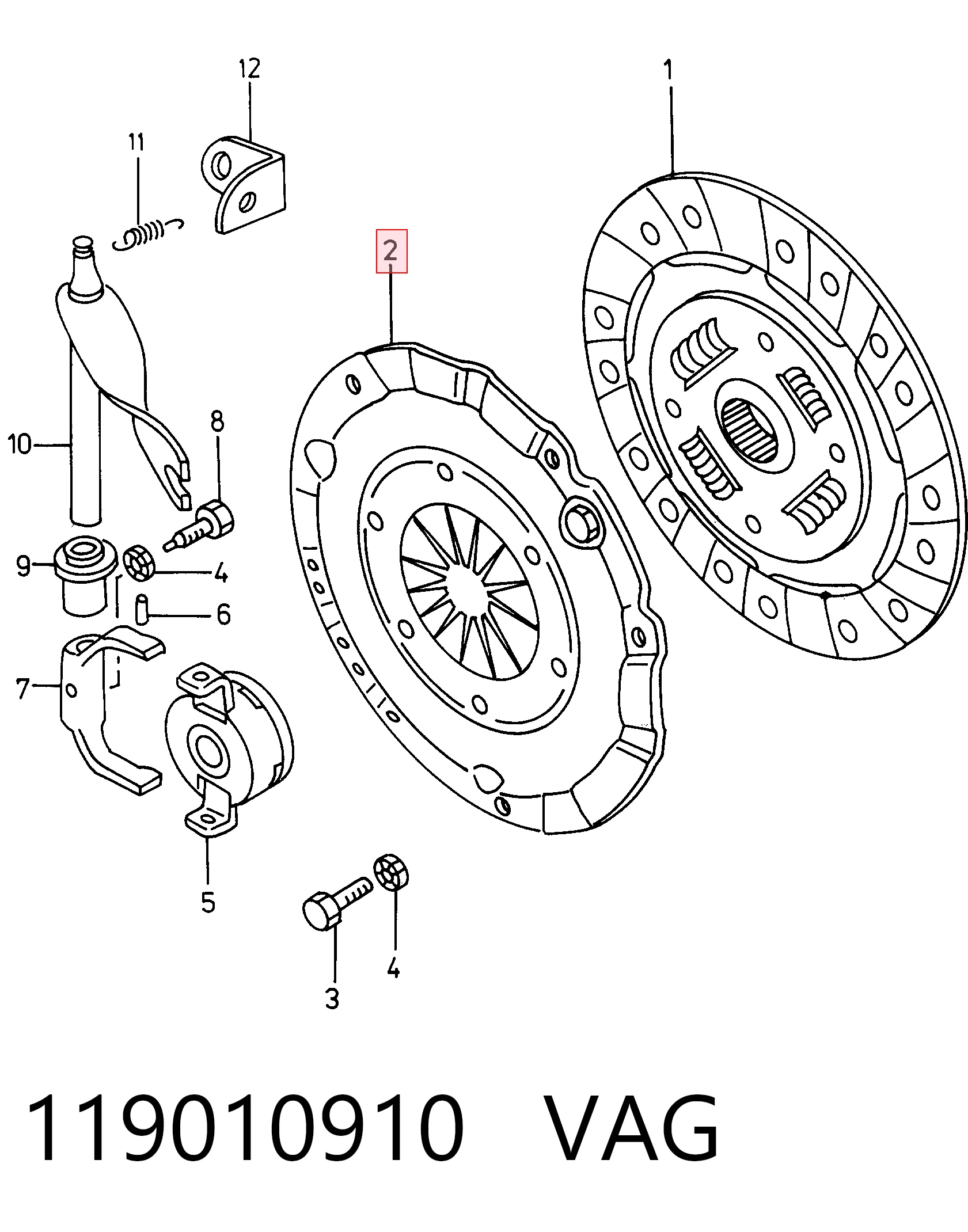 Docisk sprzęgła Volkswagen Caddy II ulec poprawie (9U7) (1996 - 2004) cena, od 47,99 USD
