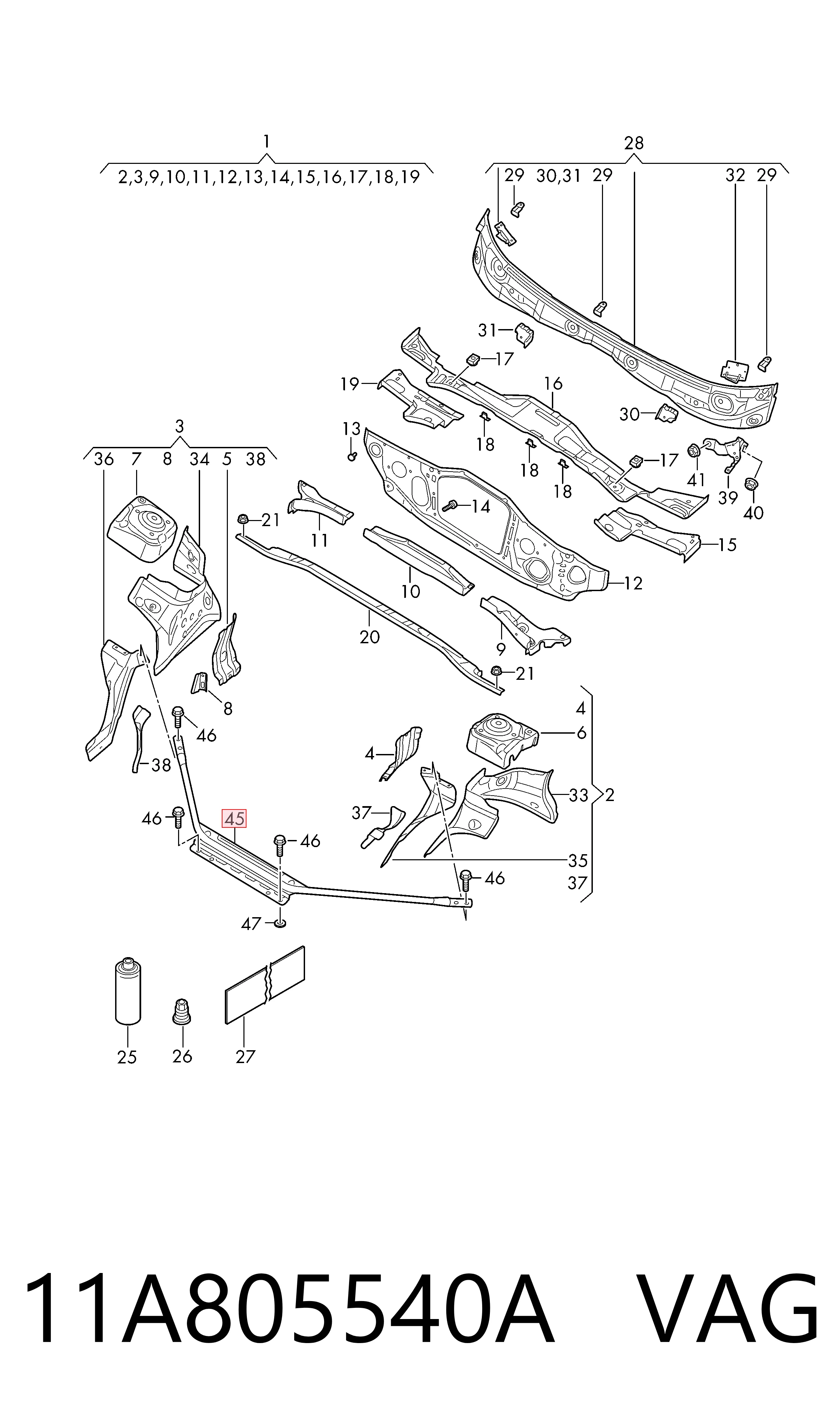  VAG 11A805540A cena, od 59,56 USD