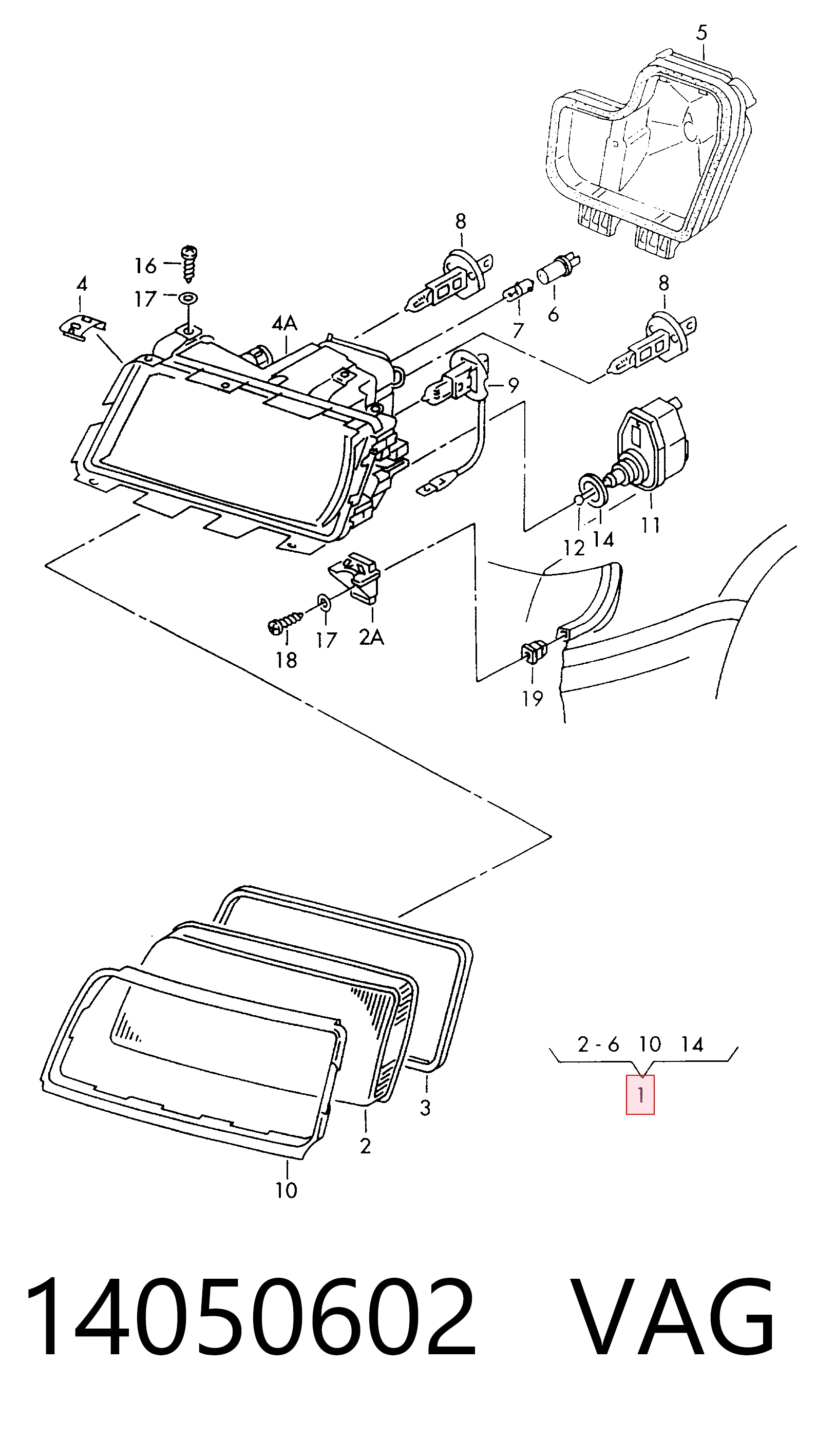 Reflektor prawy Audi A6 C4 kombi (4A5) (1994 - 1998) cena, od 80,02 USD