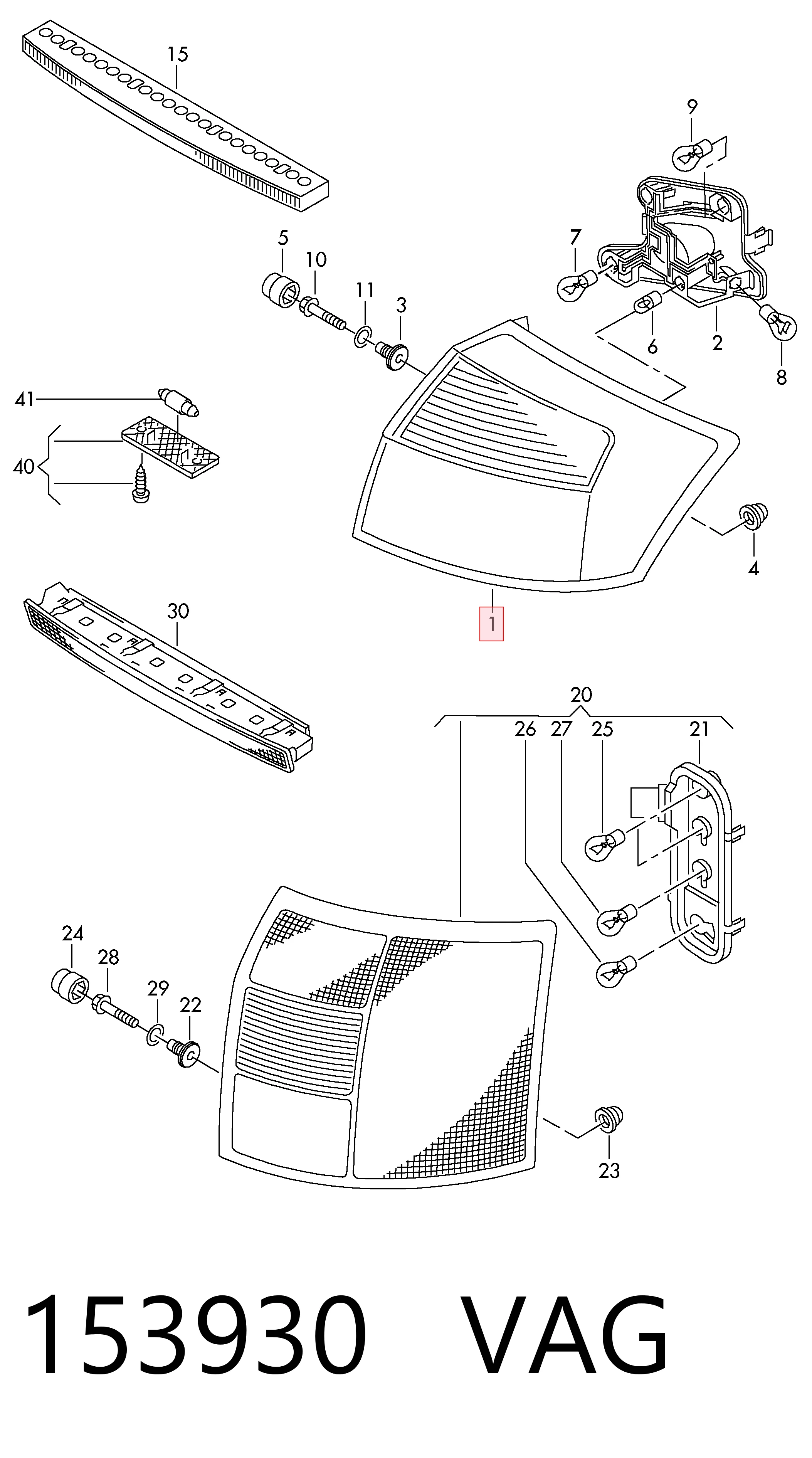 Lampa zespolona tylna prawa Audi A4 B6