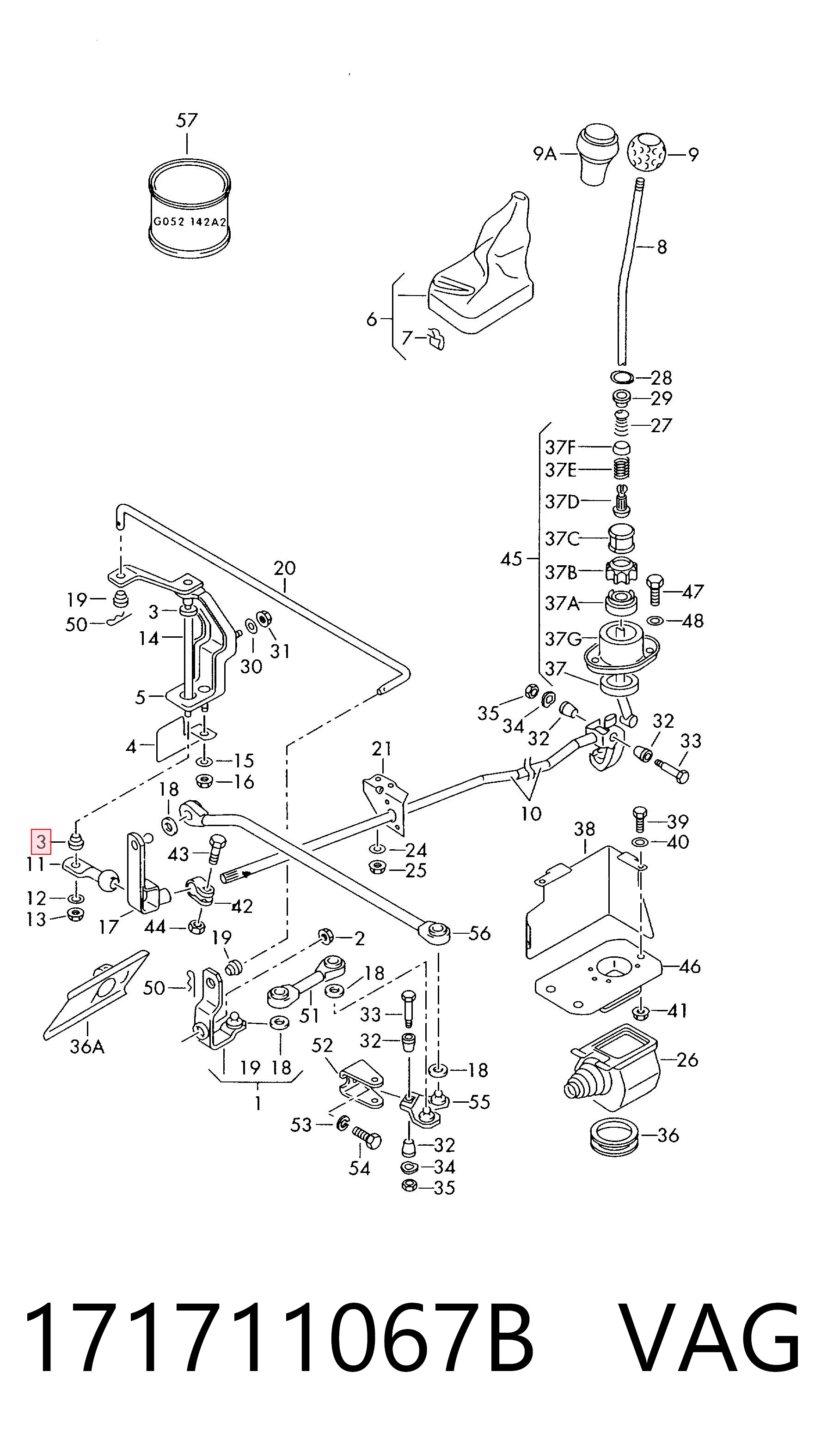 171711067B VAG Tuleja mechanizmu zmiany biegów