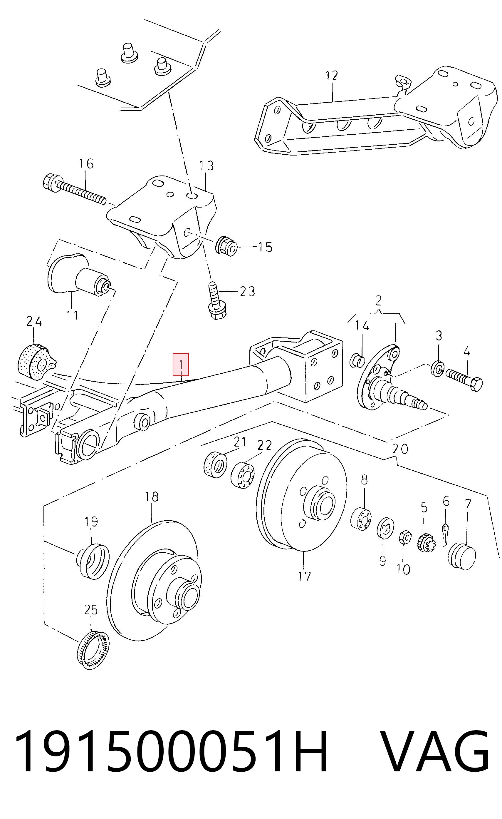 Korpus osi tylnej Volkswagen Passat B2 kombi (32B) (1980 - 1988) cena, od 250,28 USD