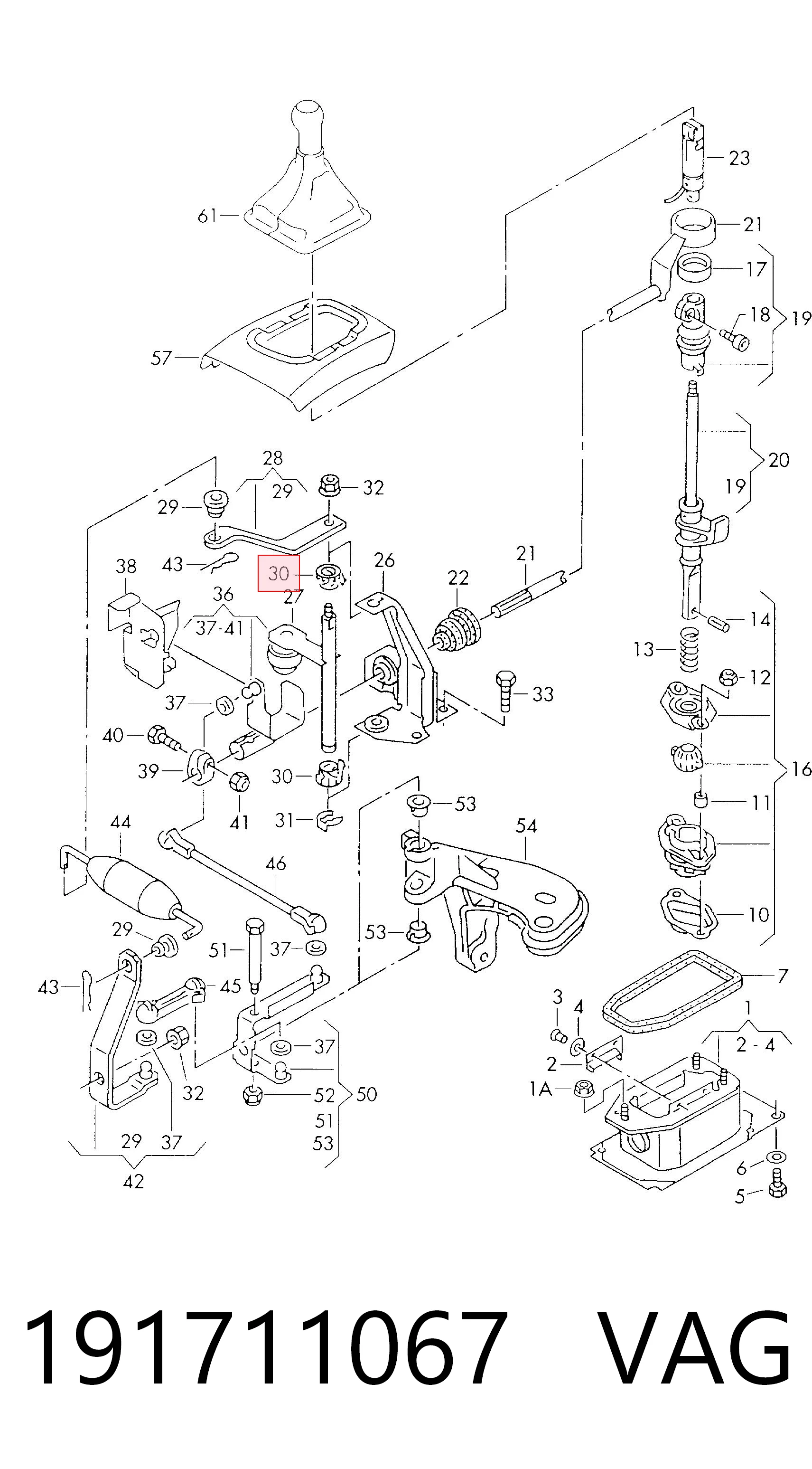 191711067 VAG Tuleja mechanizmu zmiany biegów
